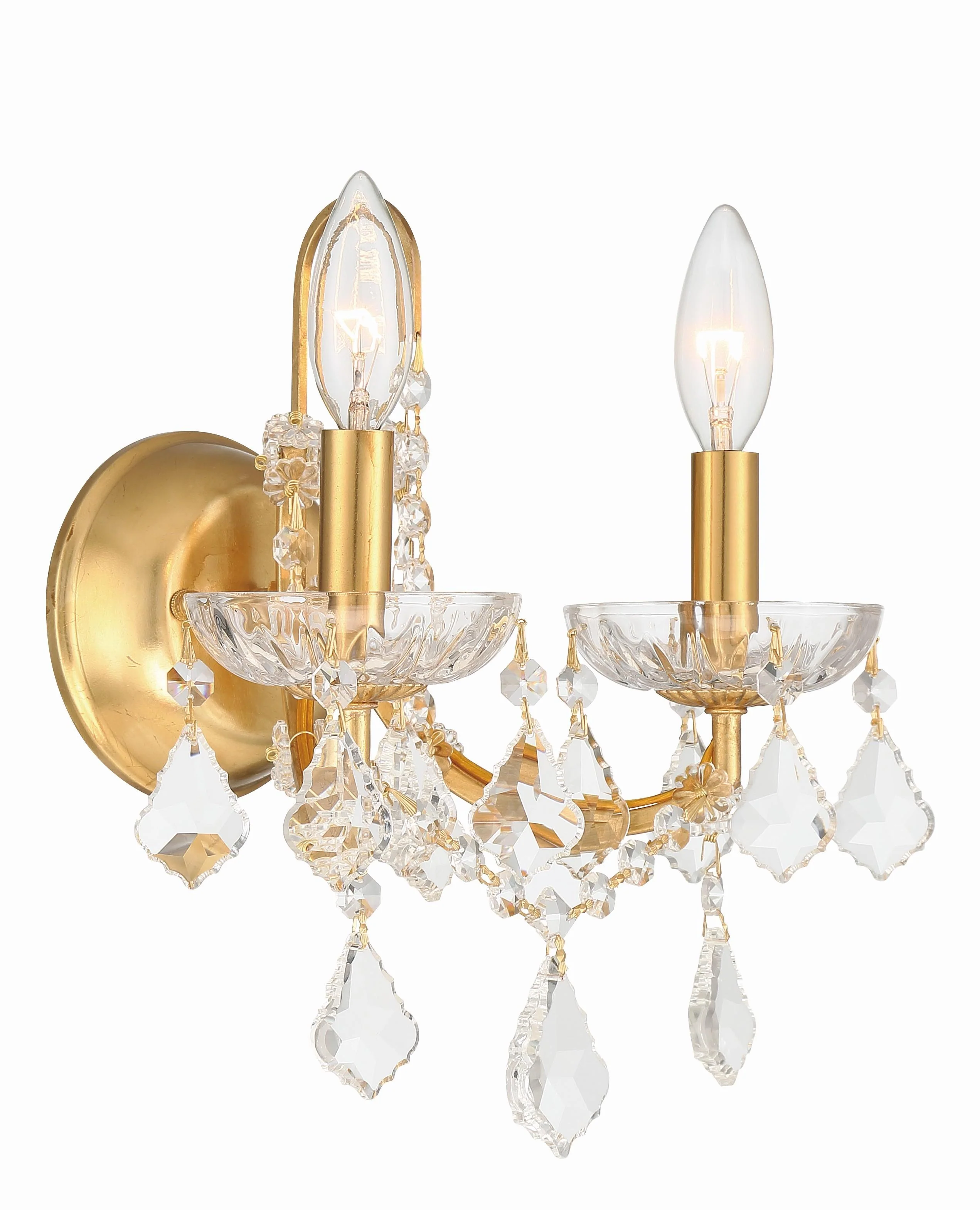 Crystorama Filmore 10.5'' Swarovski Spectra Crystal Antique Gold Sconce - Image 3