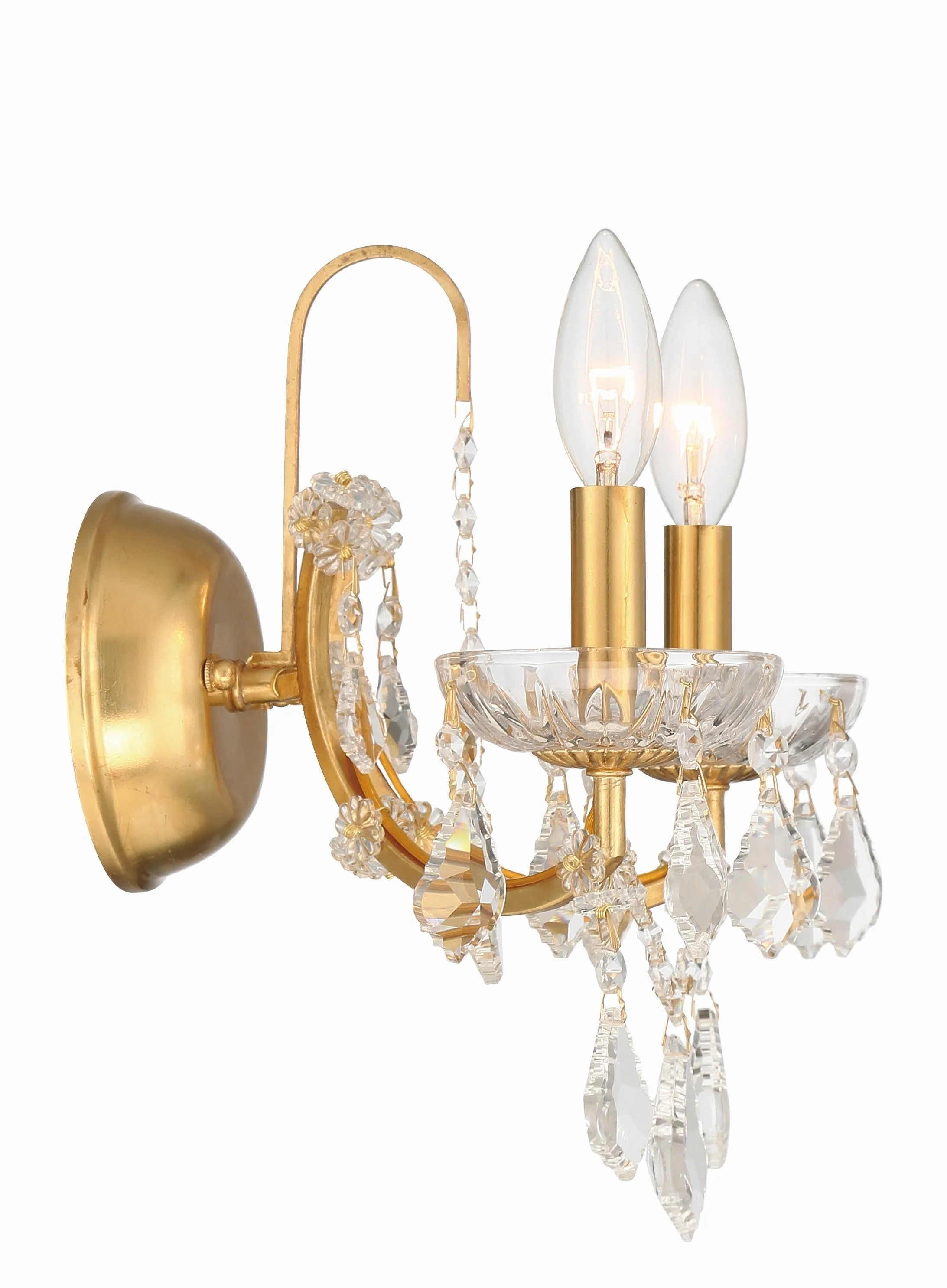 Crystorama Filmore 10.5'' Swarovski Strass Crystal Antique Gold Sconce - Image 4