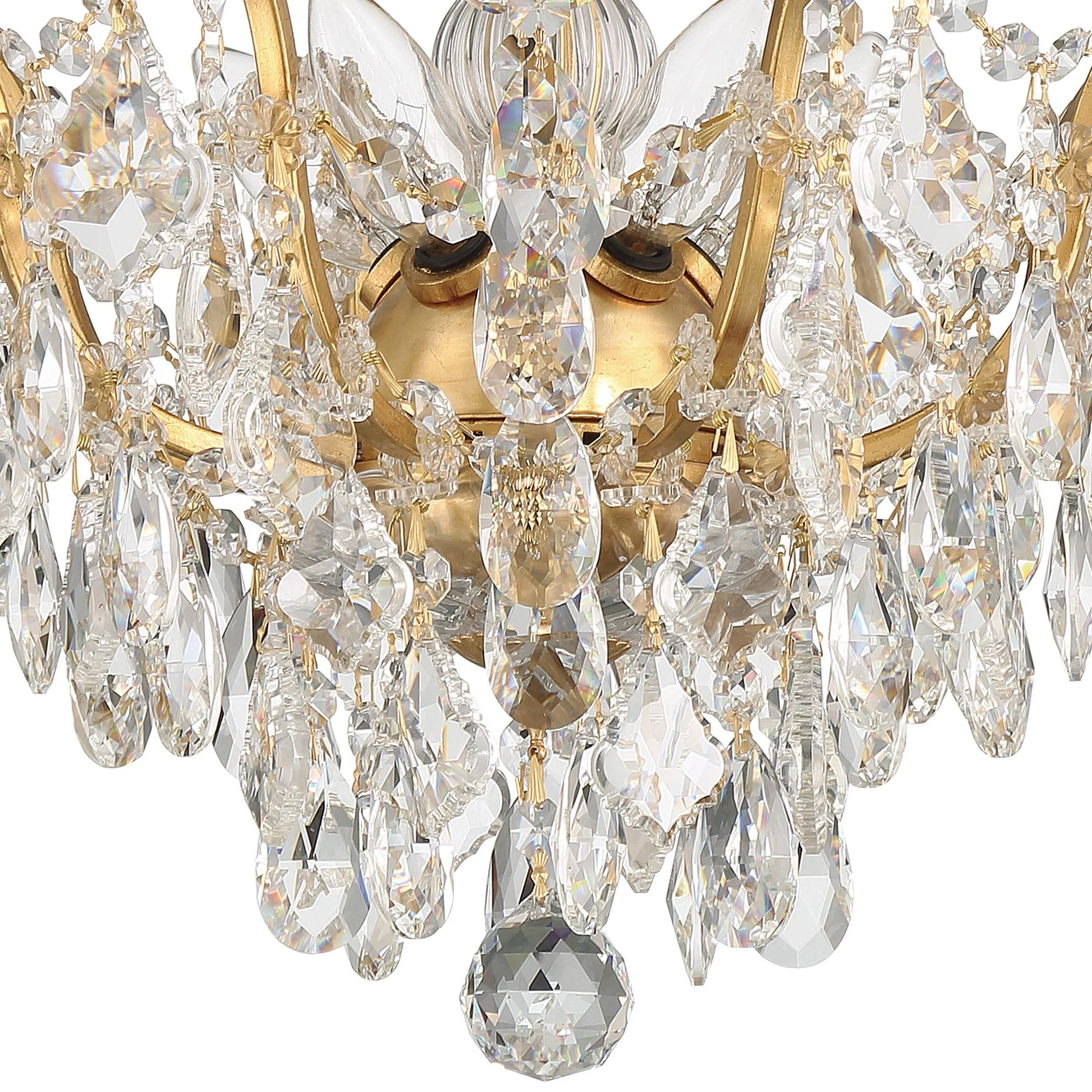 Crystorama Filmore 19'' Swarovski Spectra Crystal Antique Gold Semi Flush Mount - Image 5