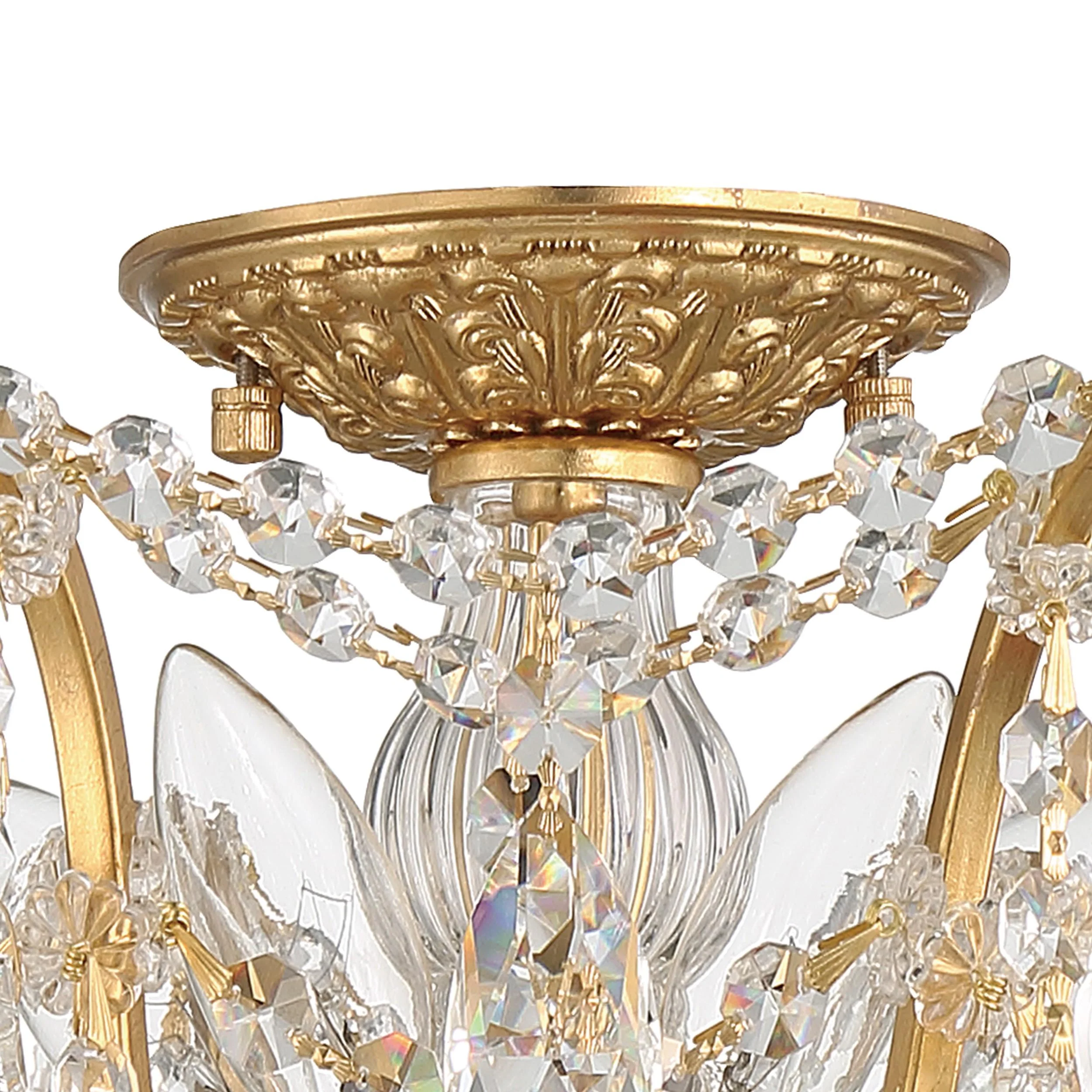 Crystorama Filmore 19'' Swarovski Spectra Crystal Antique Gold Semi Flush Mount - Image 6