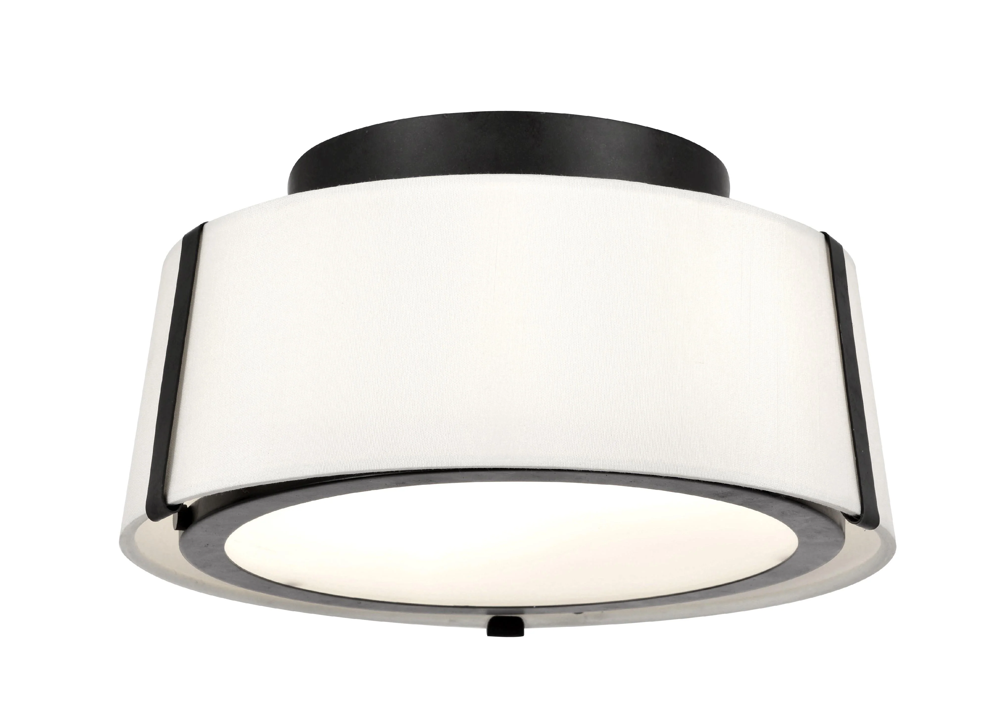 Crystorama Fulton 12'' Black Semi Flush Mount