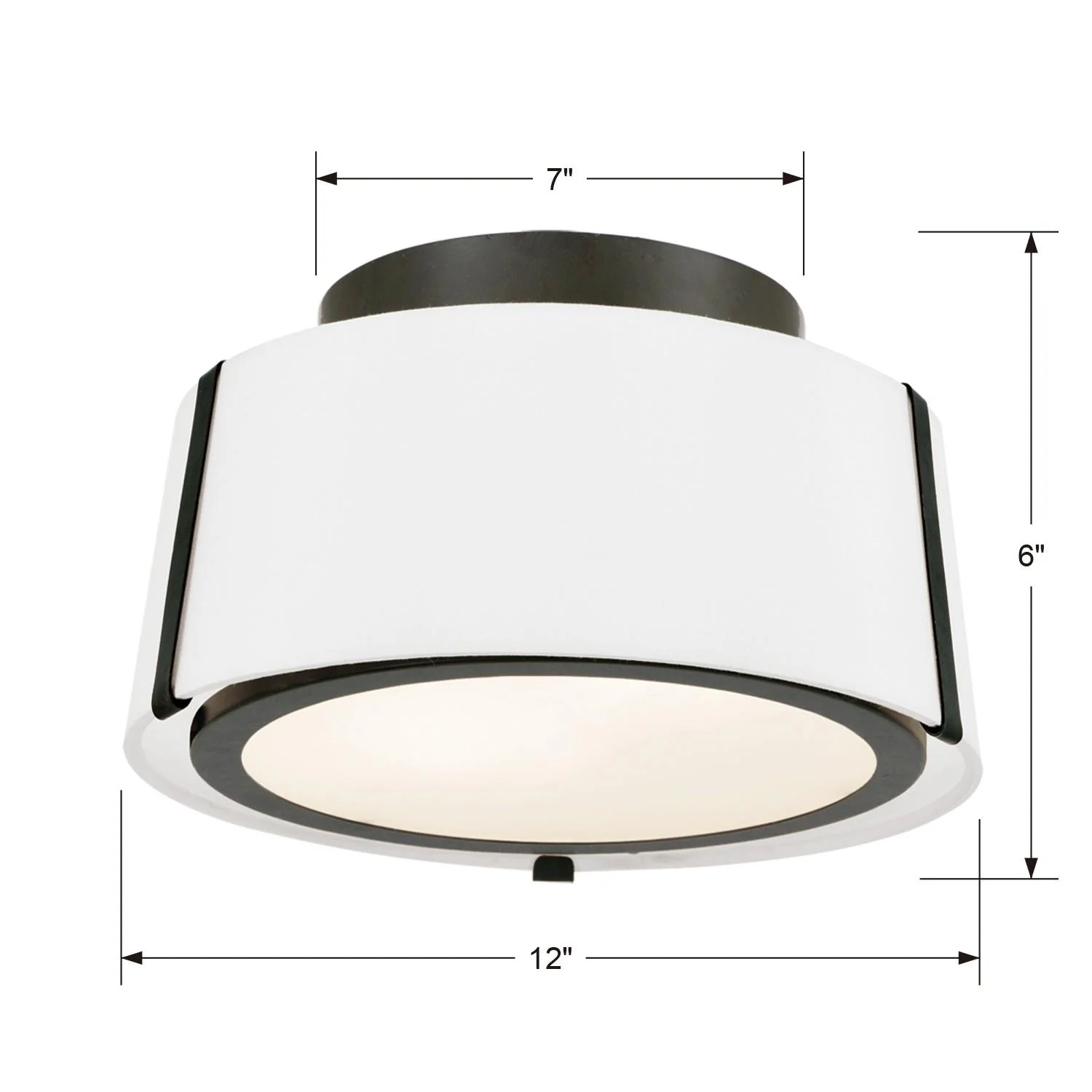 Crystorama Fulton 12'' Black Semi Flush Mount - Image 3