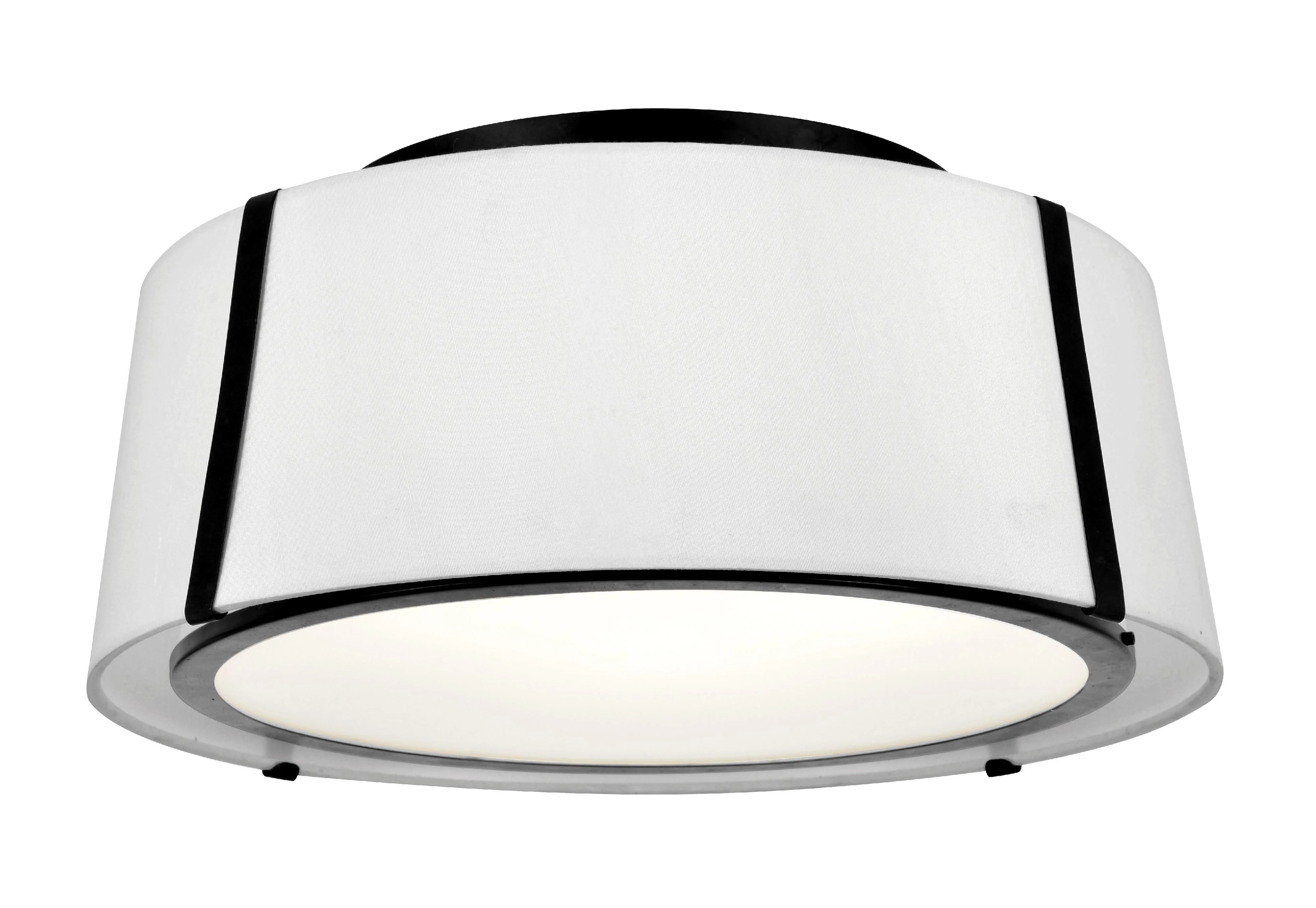 Crystorama Fulton 18'' Black Semi Flush Mount