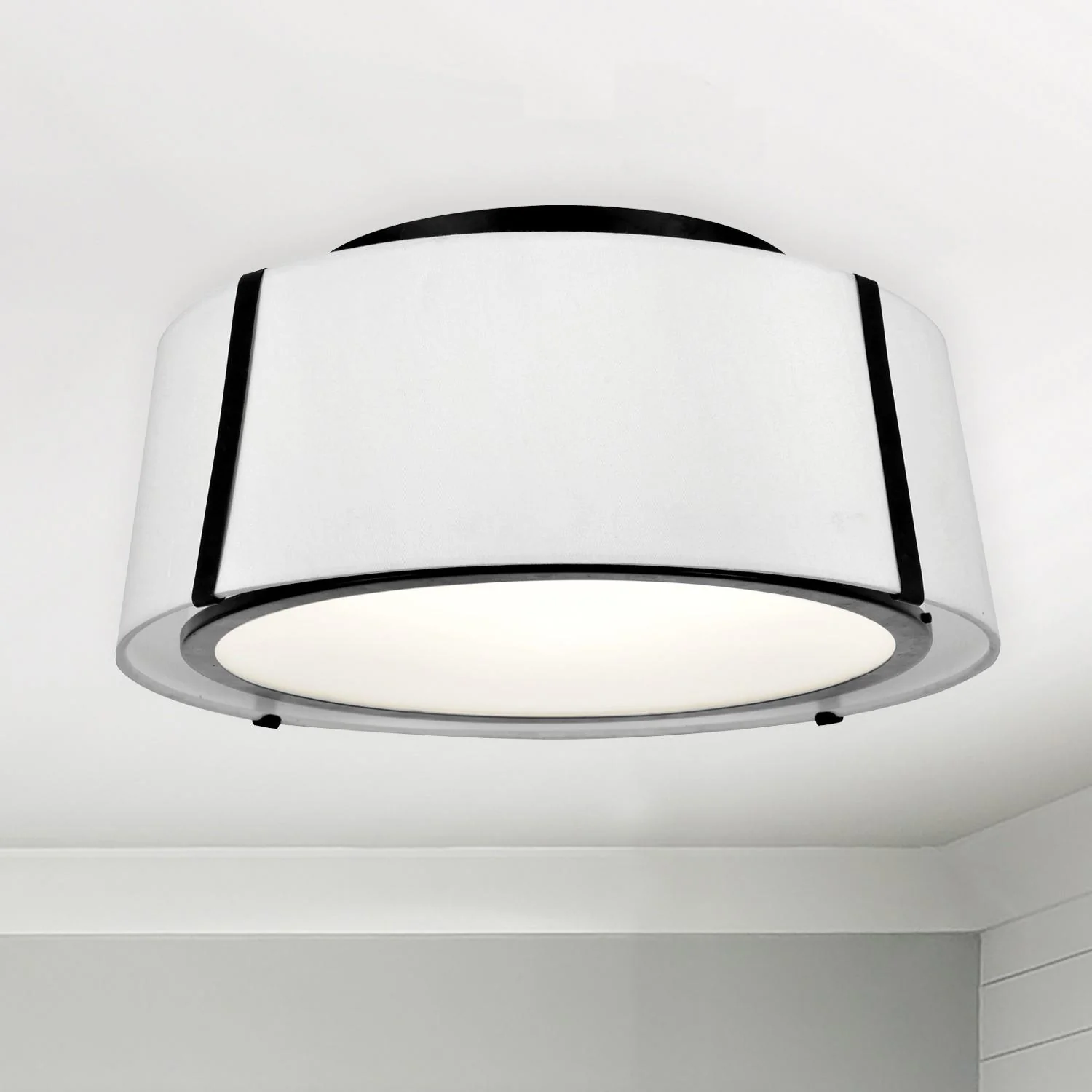 Crystorama Fulton 18'' Black Semi Flush Mount - Image 3