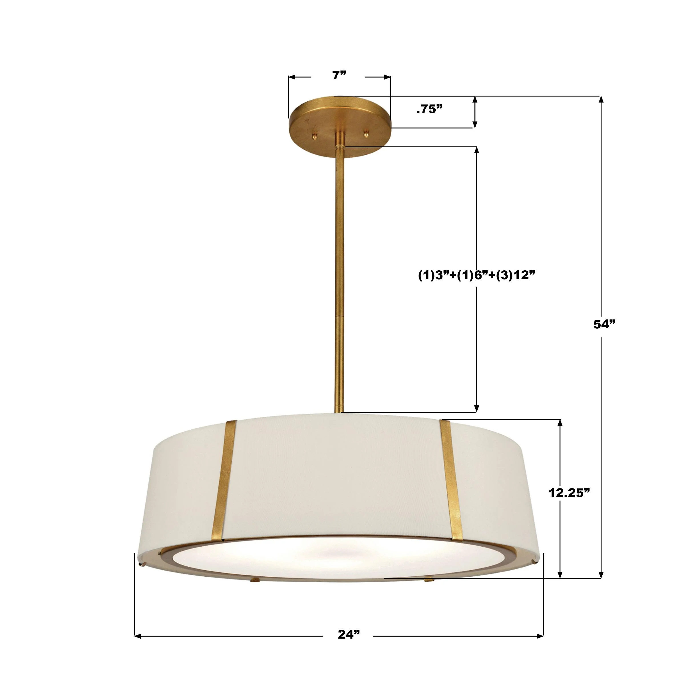 Crystorama Fulton 24'' Antique Gold Pendant - Image 7