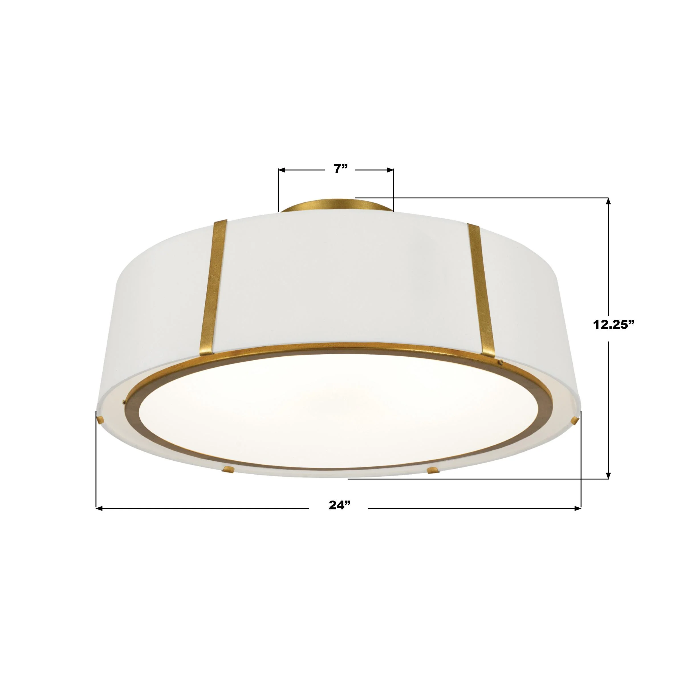 Crystorama Fulton 24'' Antique Gold Semi Flush Mount - Image 3