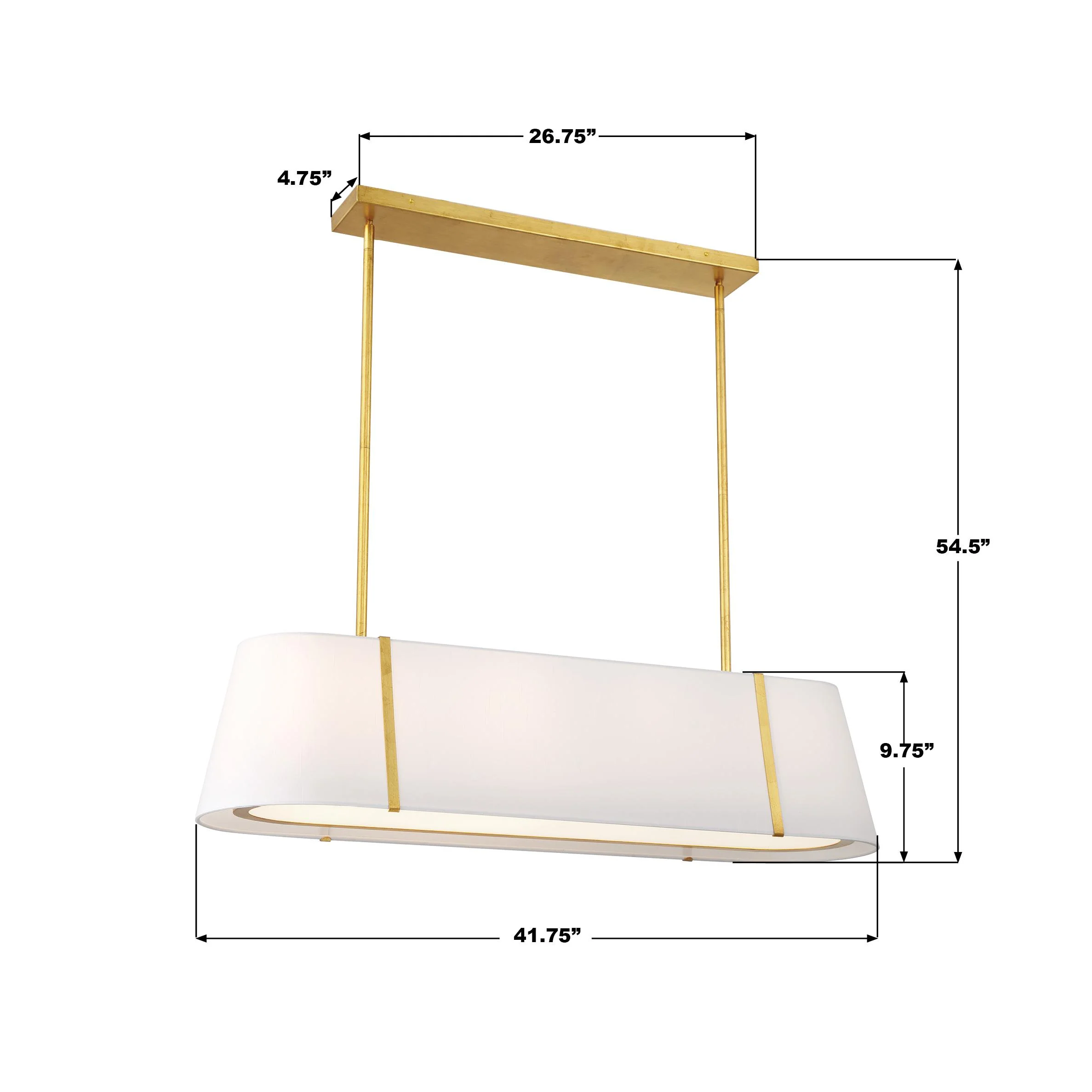 Crystorama Fulton 41.75'' Antique Gold Linear Oval Chandelier - Image 7