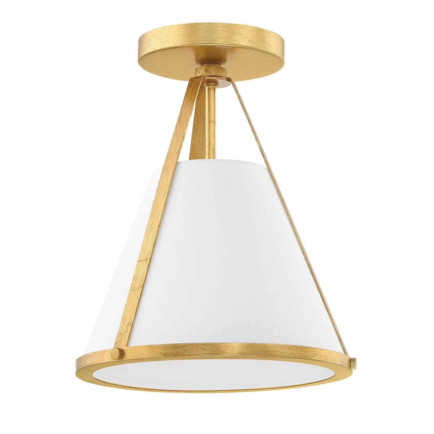 Crystorama Fulton 9.25'' Antique Gold Semi Flush Mount - Image 4