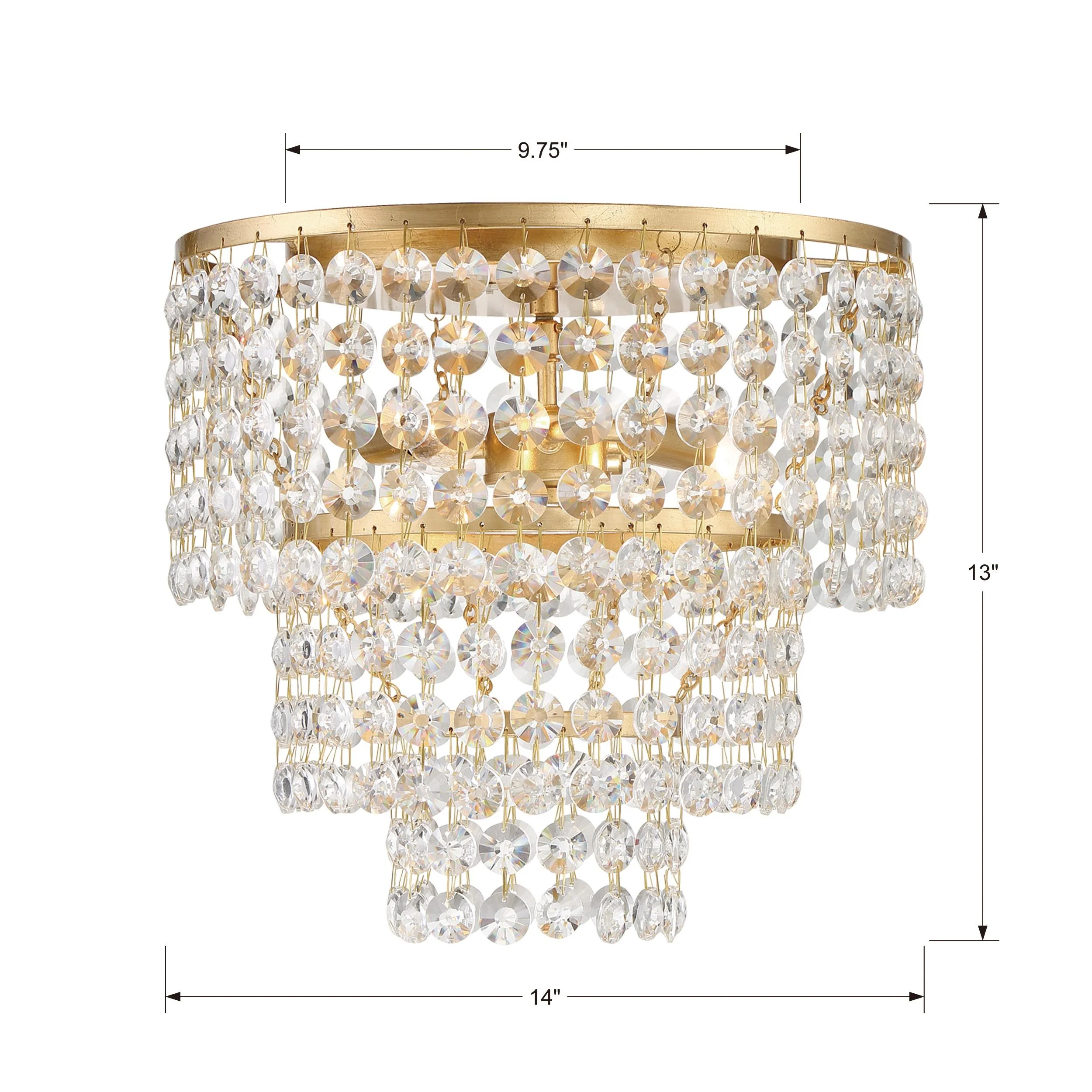 Crystorama Gabrielle 14'' Antique Gold Flush Mount - Image 5