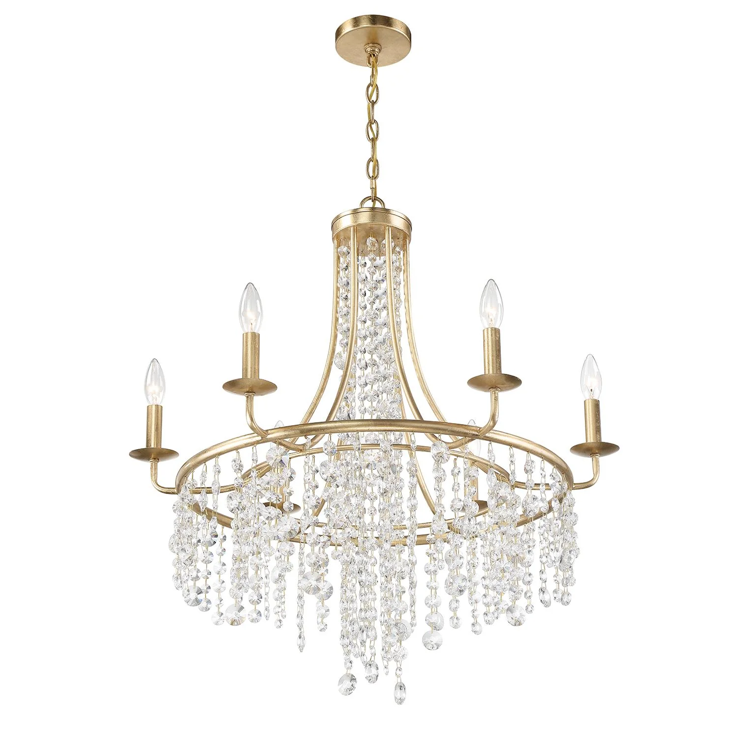 Crystorama Gabrielle 28'' Antique Gold Chandelier - Image 2
