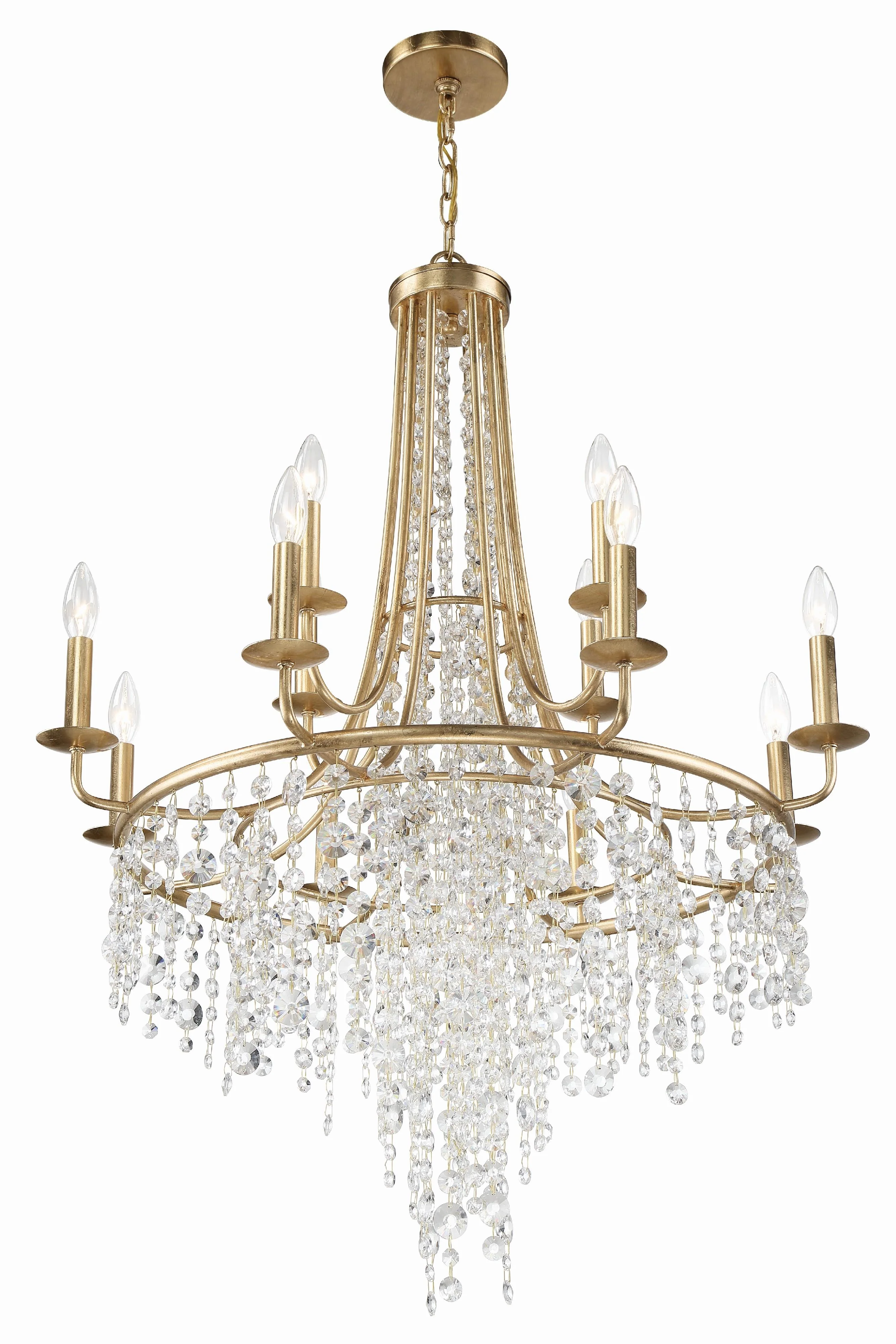 Crystorama Gabrielle 30'' Antique Gold Chandelier - Image 2