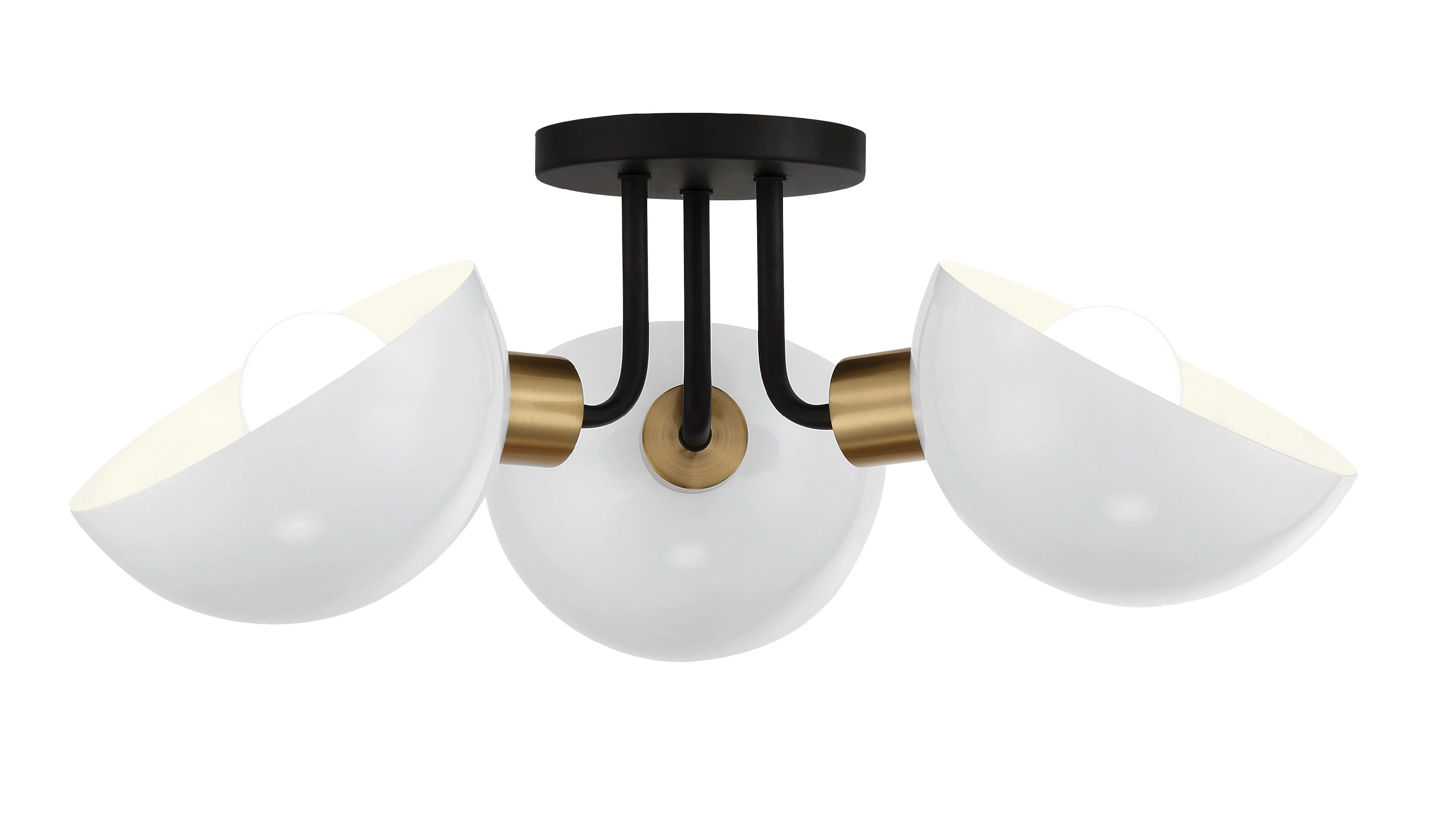 Crystorama Gigi 22.75'' Black + Aged Brass Semi Flush Mount - Image 2