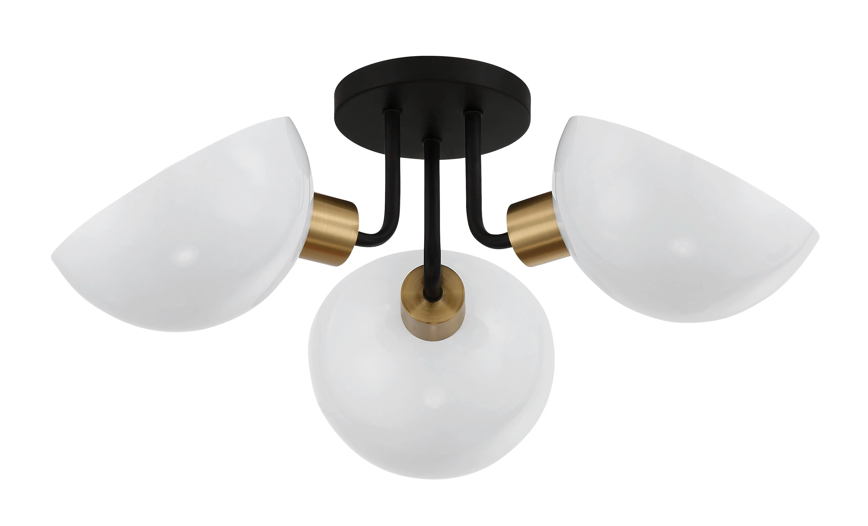 Crystorama Gigi 22.75'' Black + Aged Brass Semi Flush Mount - Image 3