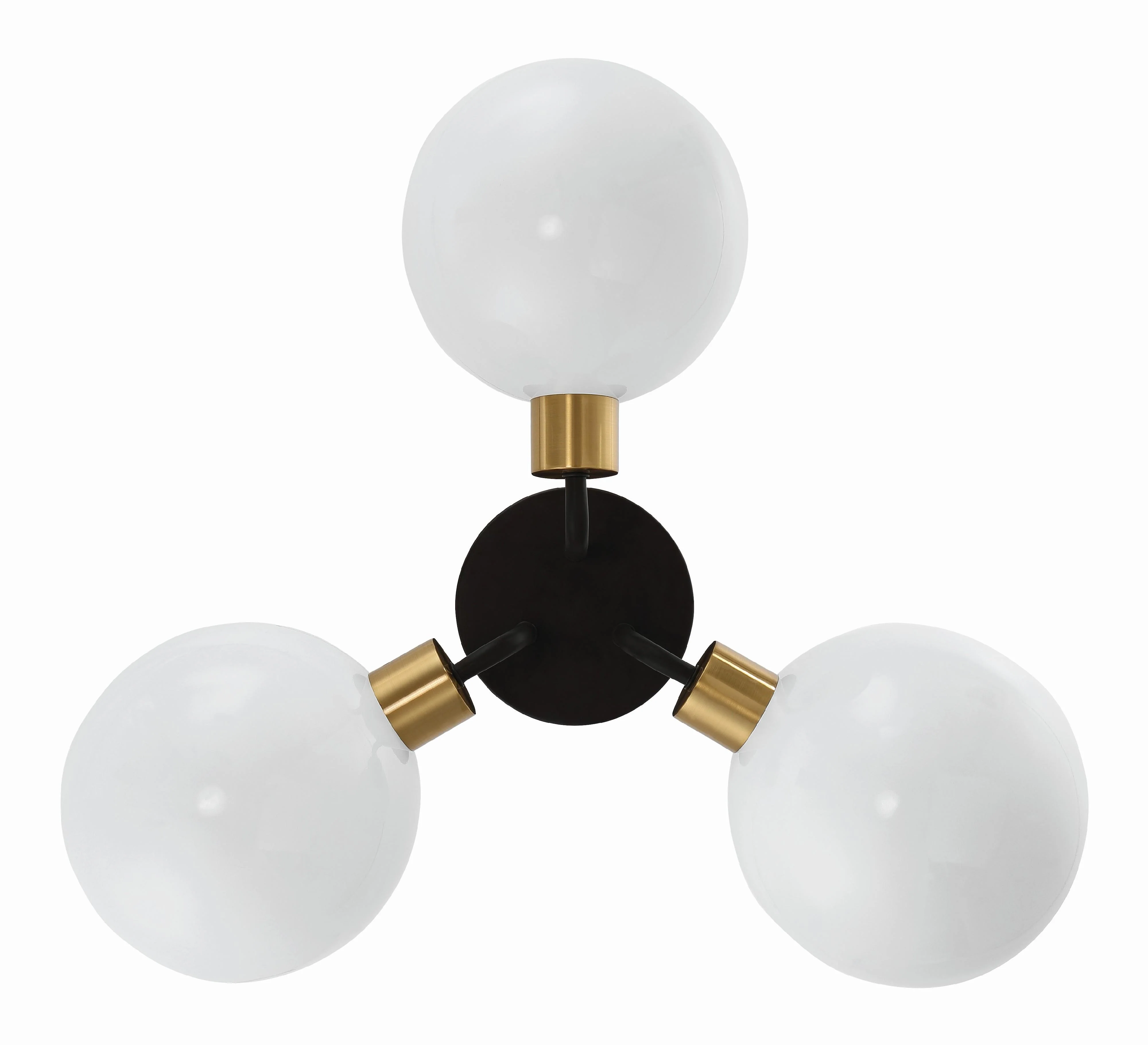 Crystorama Gigi 22.75'' Black + Aged Brass Semi Flush Mount - Image 4