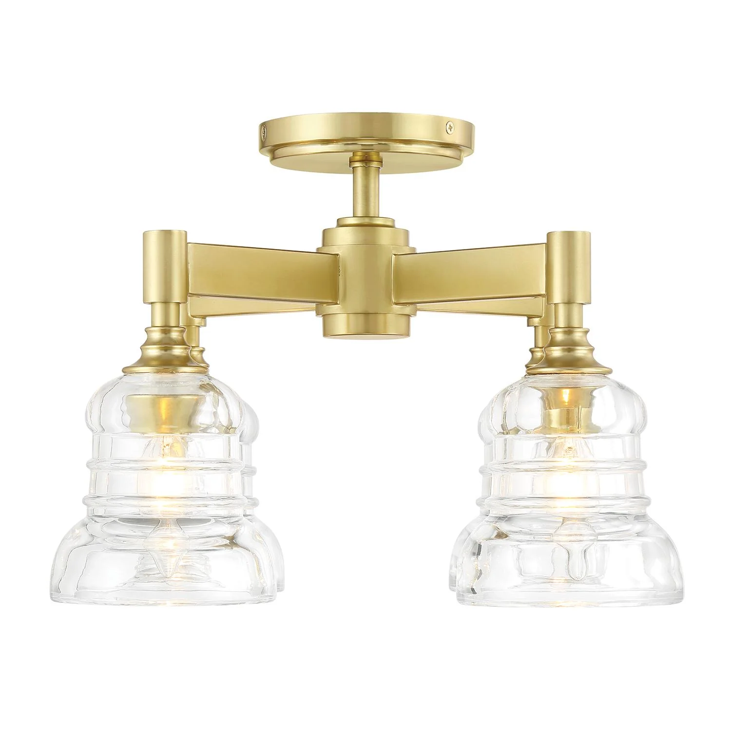 Crystorama Gregory 17.25'' Aged Brass Semi Flush Mount - Image 3