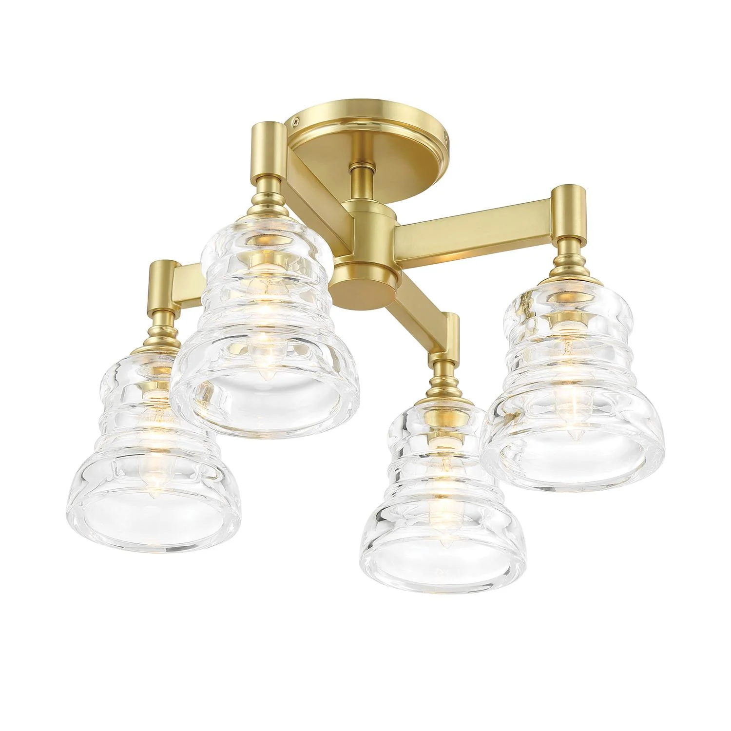 Crystorama Gregory 17.25'' Aged Brass Semi Flush Mount - Image 4