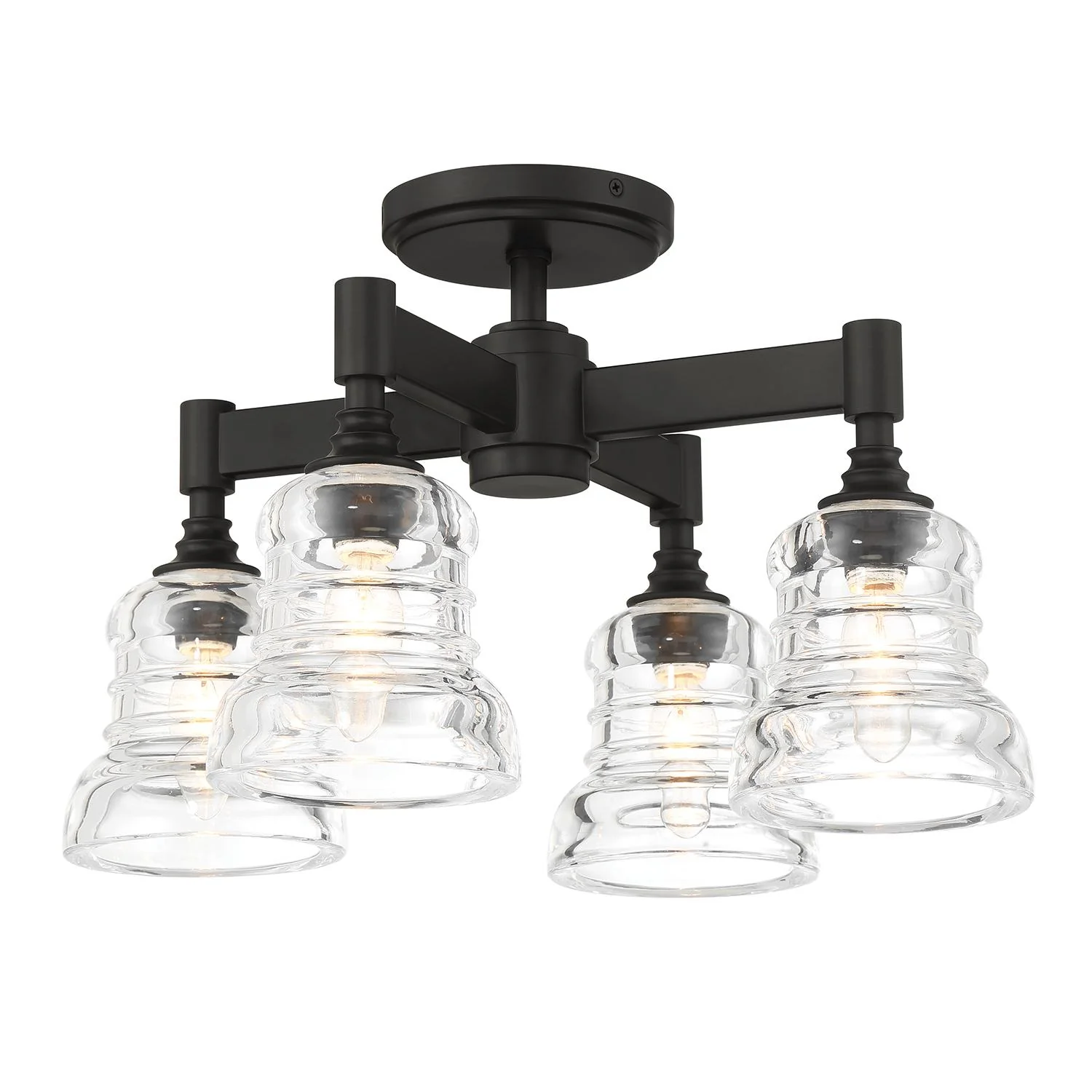 Crystorama Gregory 17.25'' Matte Black Semi Flush Mount