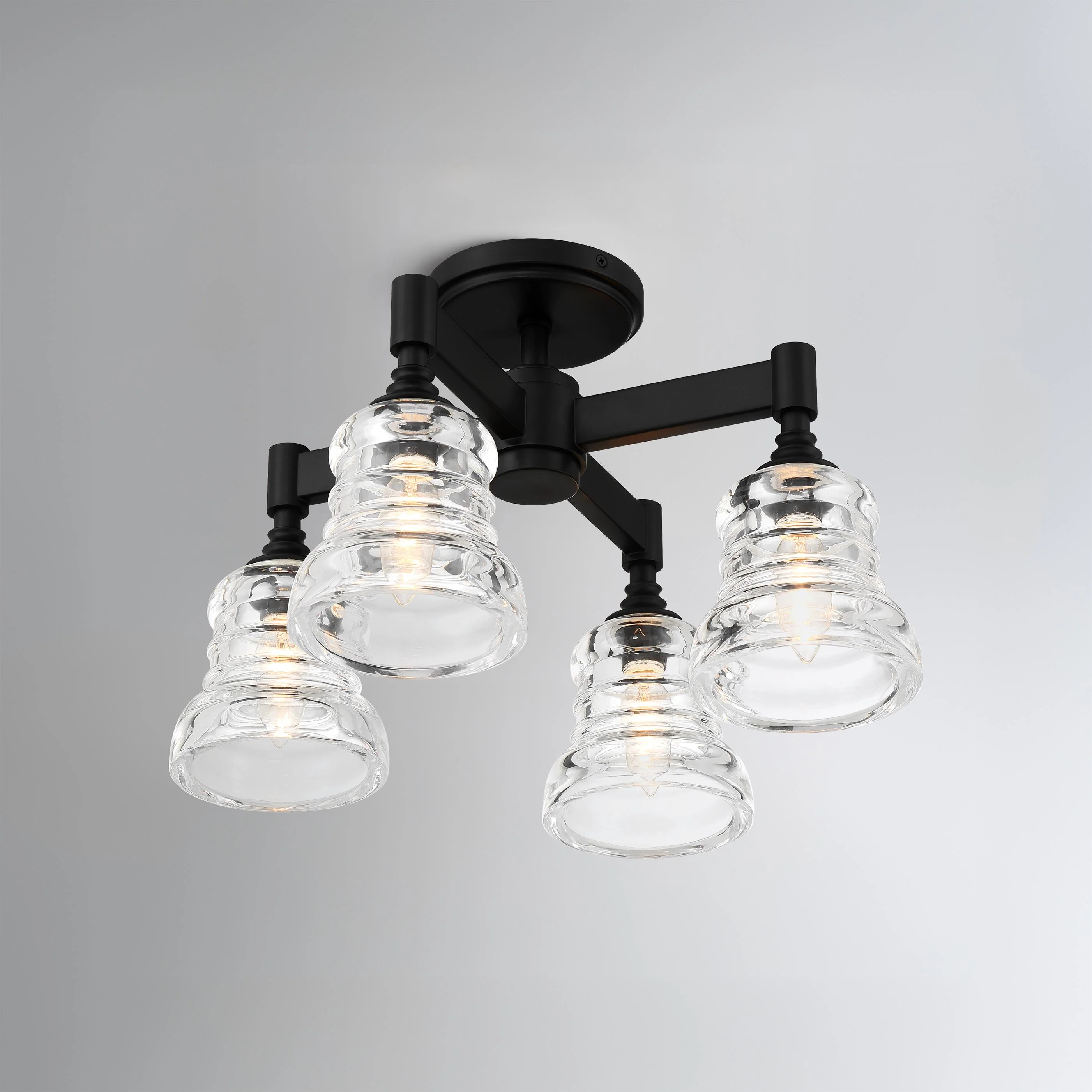Crystorama Gregory 17.25'' Matte Black Semi Flush Mount - Image 6