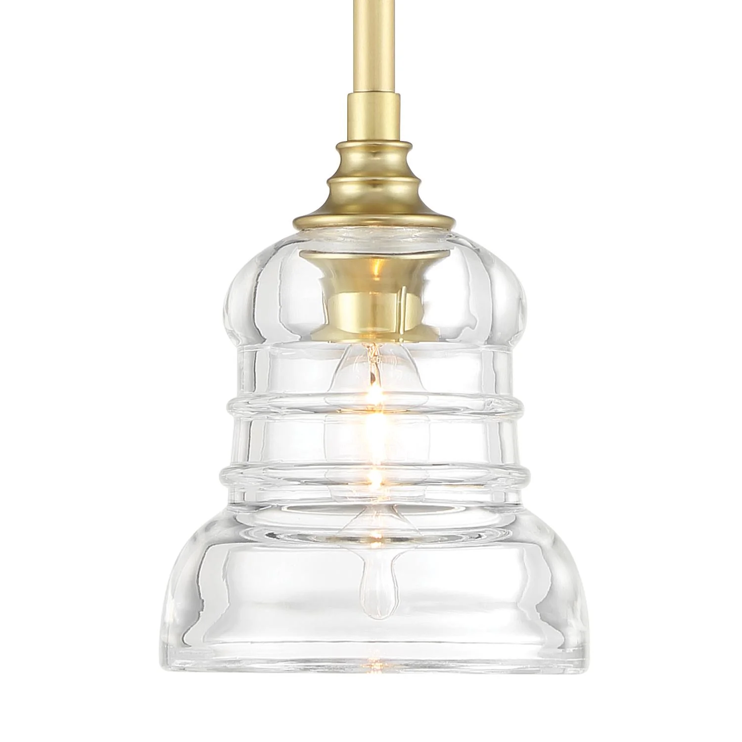 Crystorama Gregory 5'' Aged Brass Semi Flush Mount - Image 2