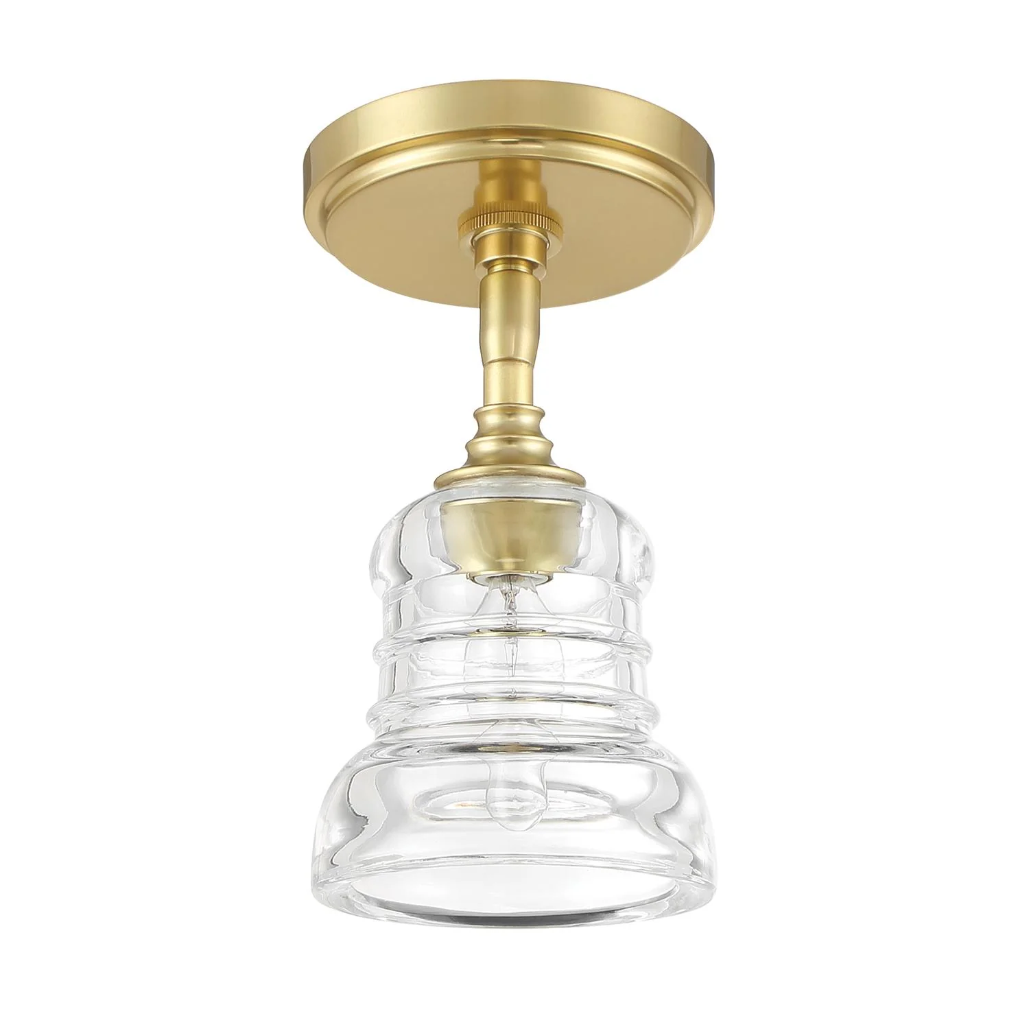 Crystorama Gregory 5'' Aged Brass Semi Flush Mount - Image 3