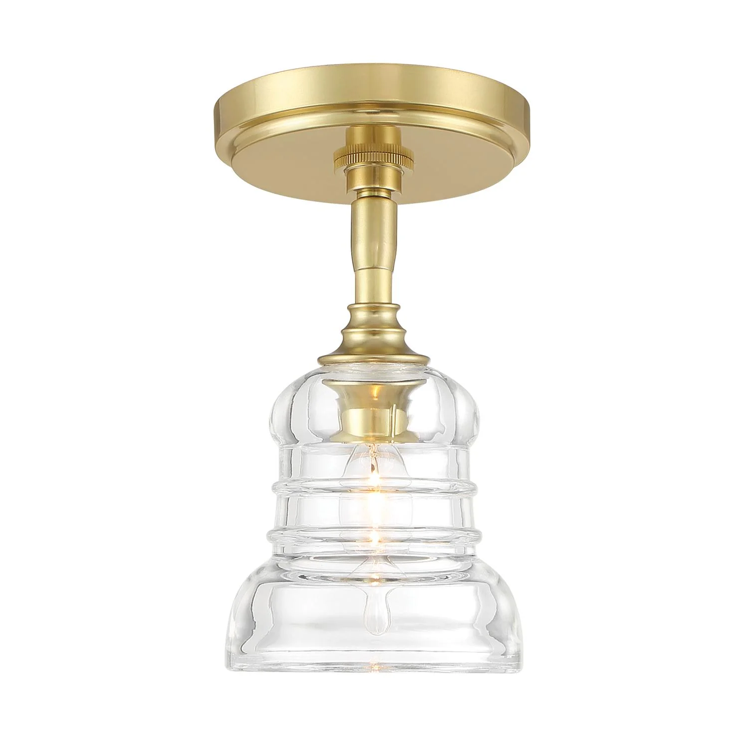 Crystorama Gregory 5'' Aged Brass Semi Flush Mount - Image 4