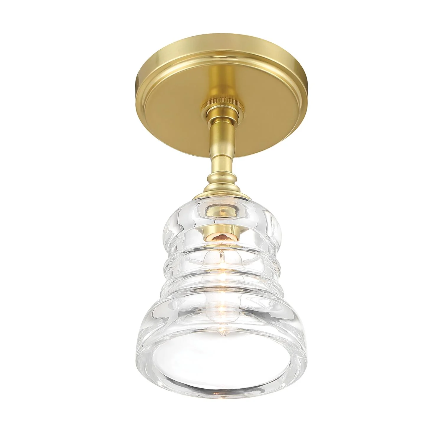 Crystorama Gregory 5'' Aged Brass Semi Flush Mount - Image 5