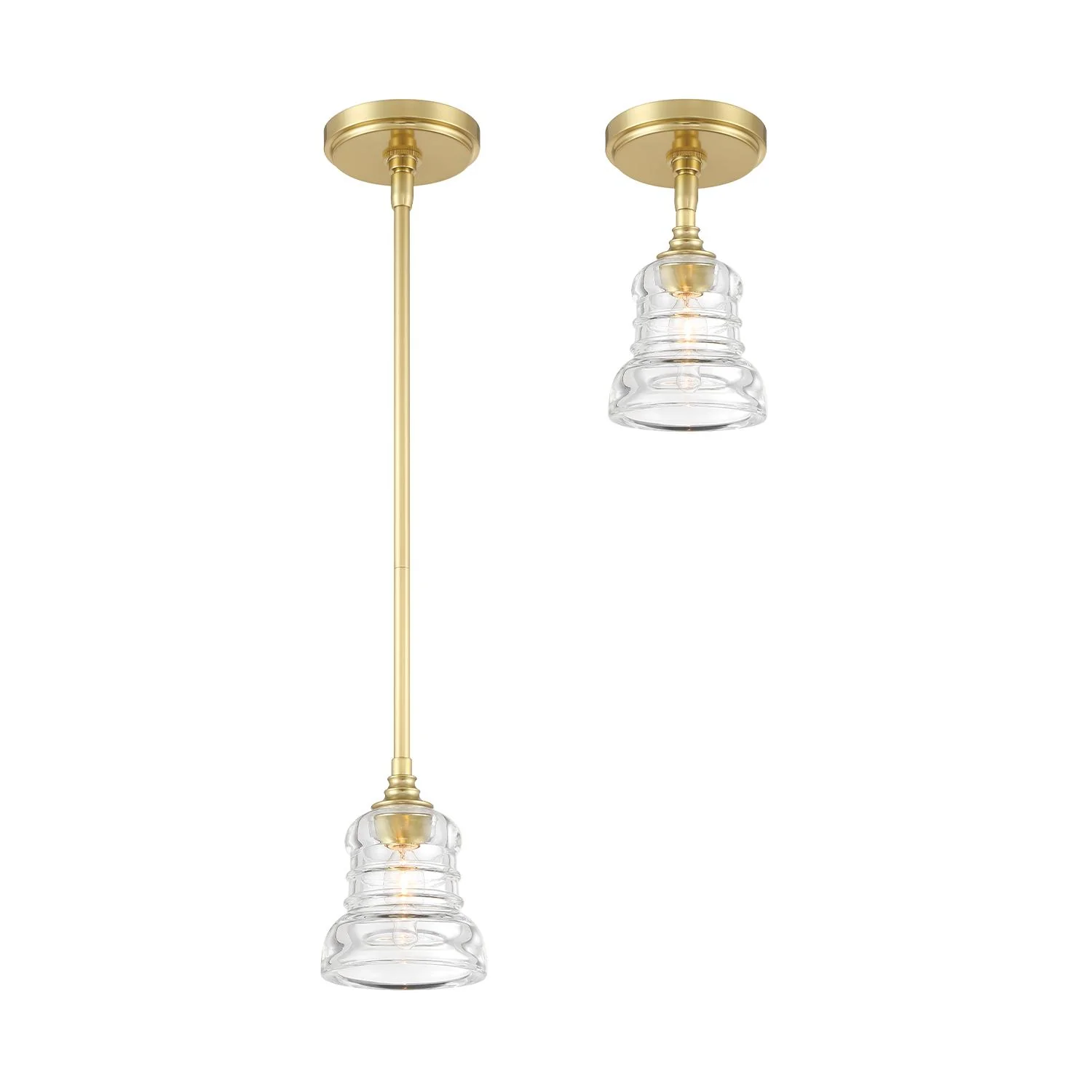 Crystorama Gregory 5'' Aged Brass Semi Flush Mount - Image 6
