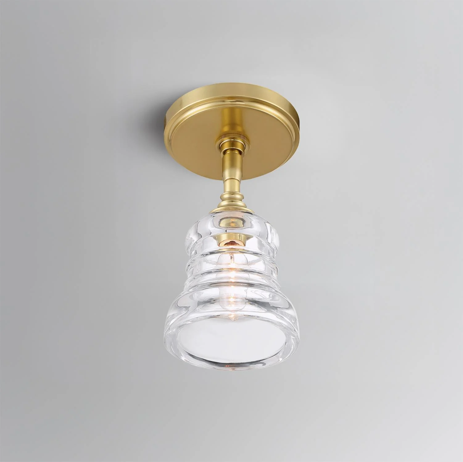 Crystorama Gregory 5'' Aged Brass Semi Flush Mount - Image 7