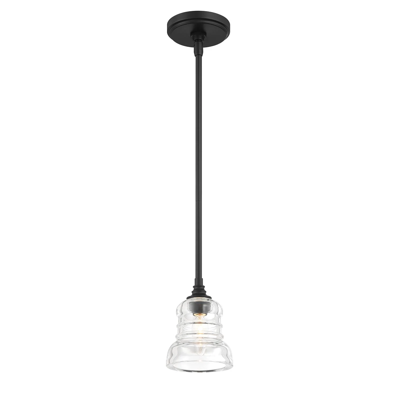 Crystorama Gregory 5'' Matte Black Pendant