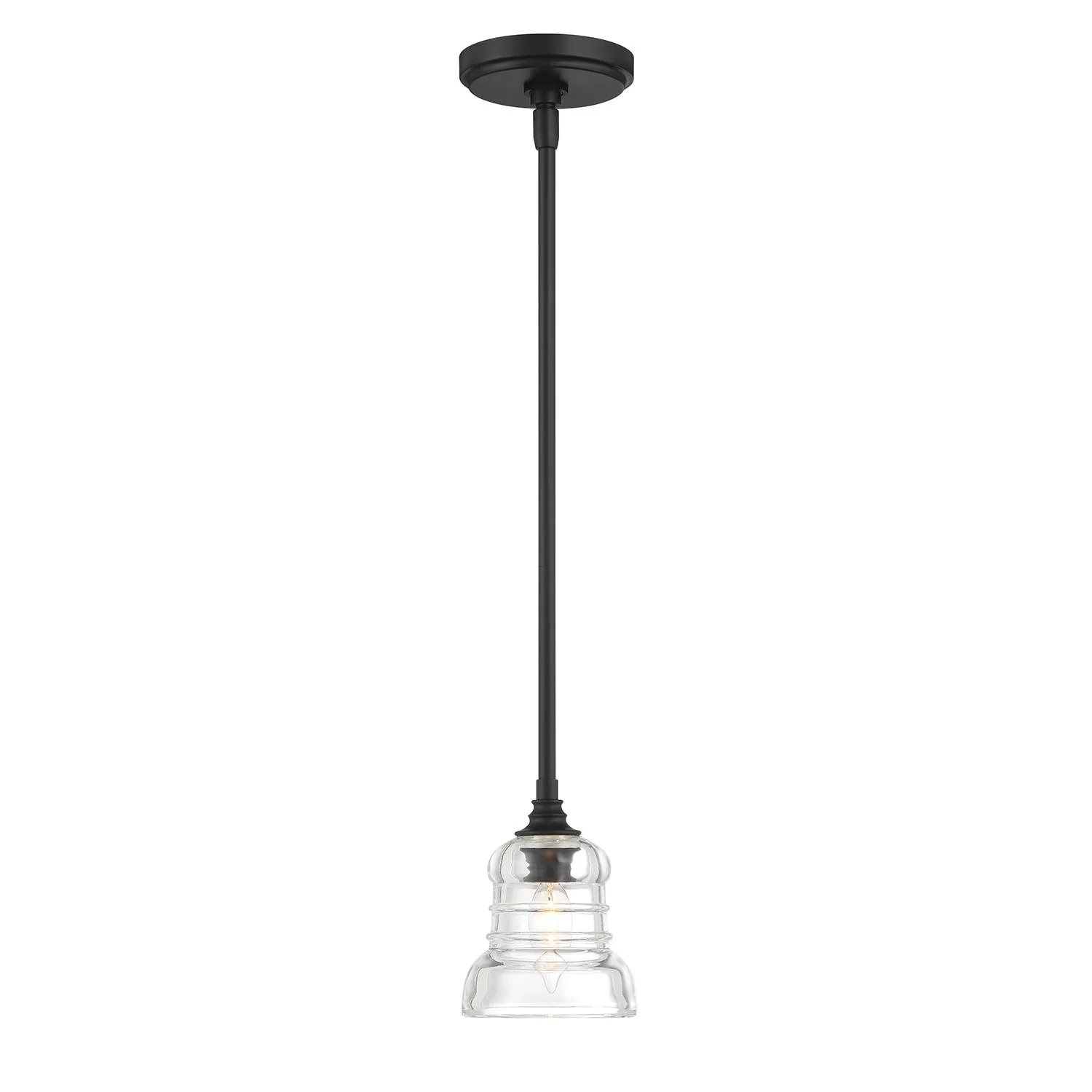 Crystorama Gregory 5'' Matte Black Pendant - Image 3
