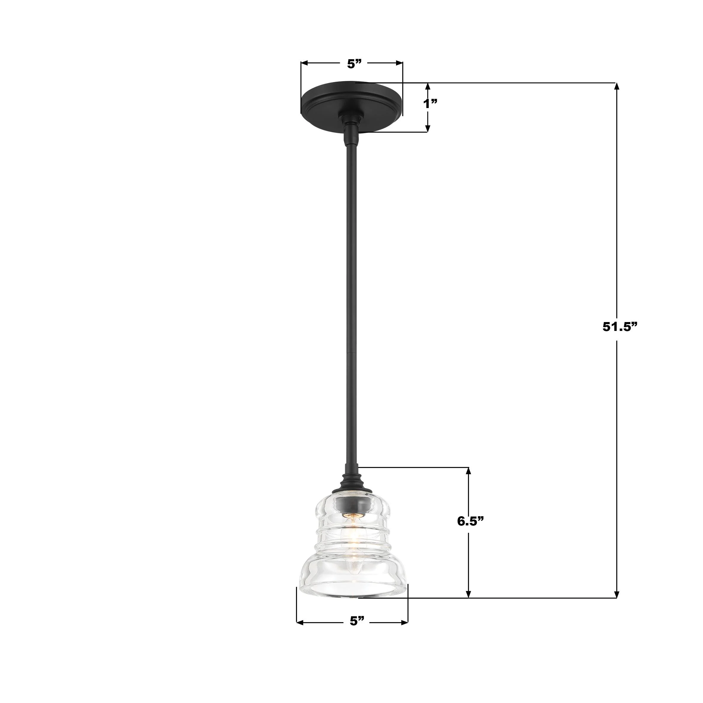 Crystorama Gregory 5'' Matte Black Pendant - Image 7