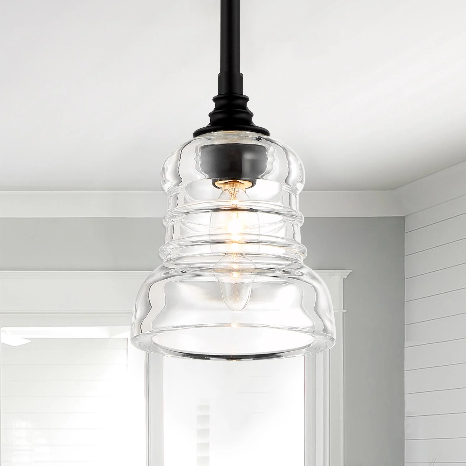Crystorama Gregory 5'' Matte Black Pendant - Image 8