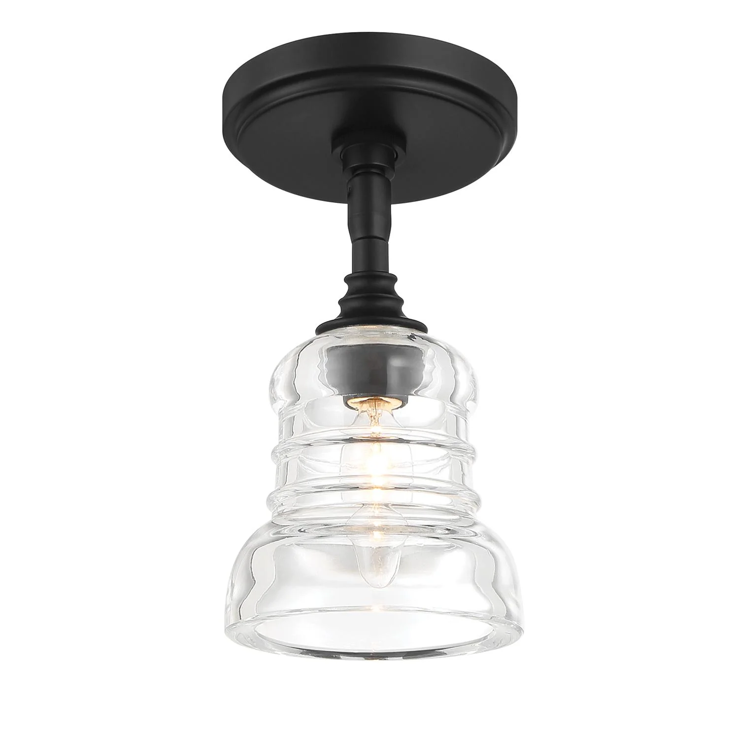 Crystorama Gregory 5'' Matte Black Semi Flush Mount
