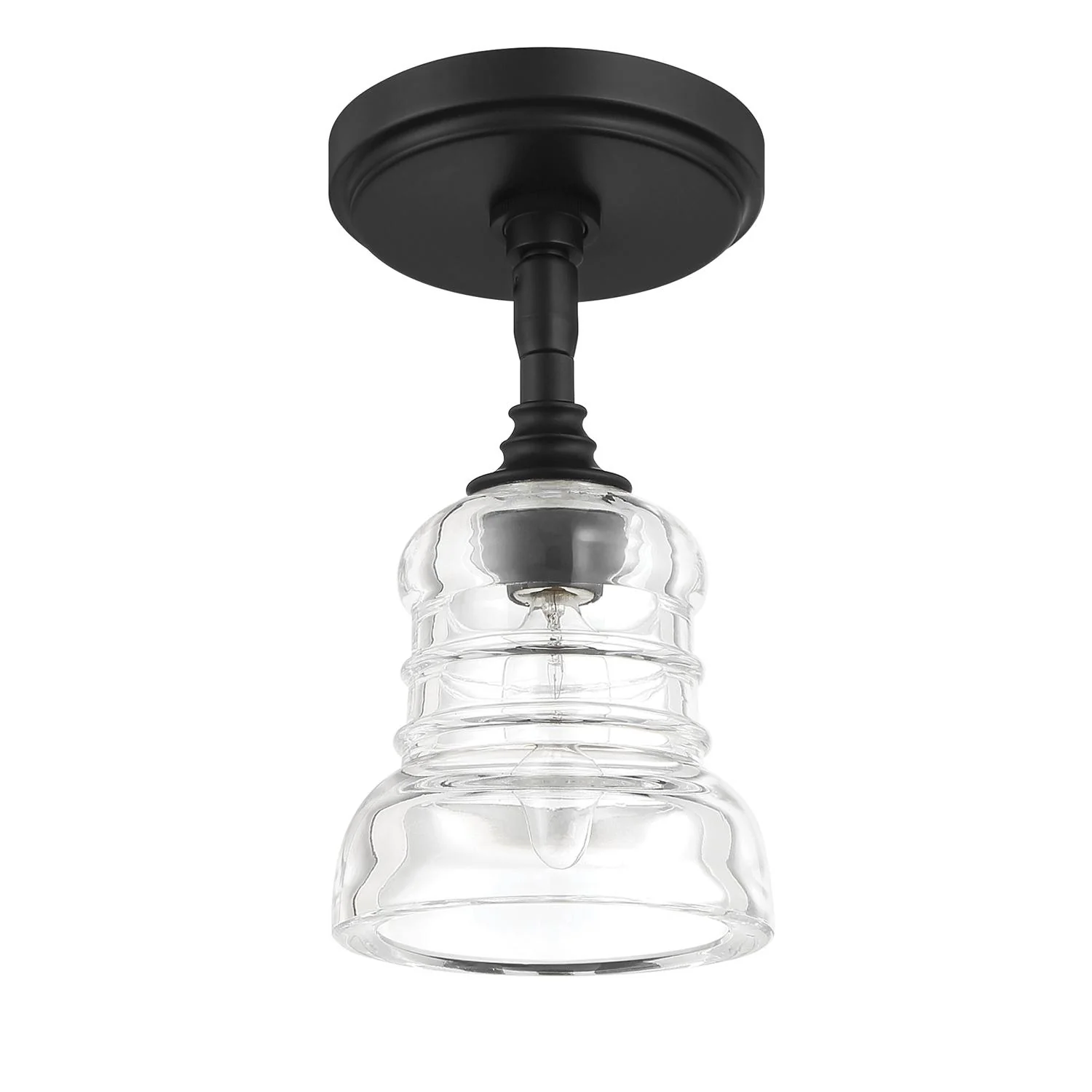 Crystorama Gregory 5'' Matte Black Semi Flush Mount - Image 2
