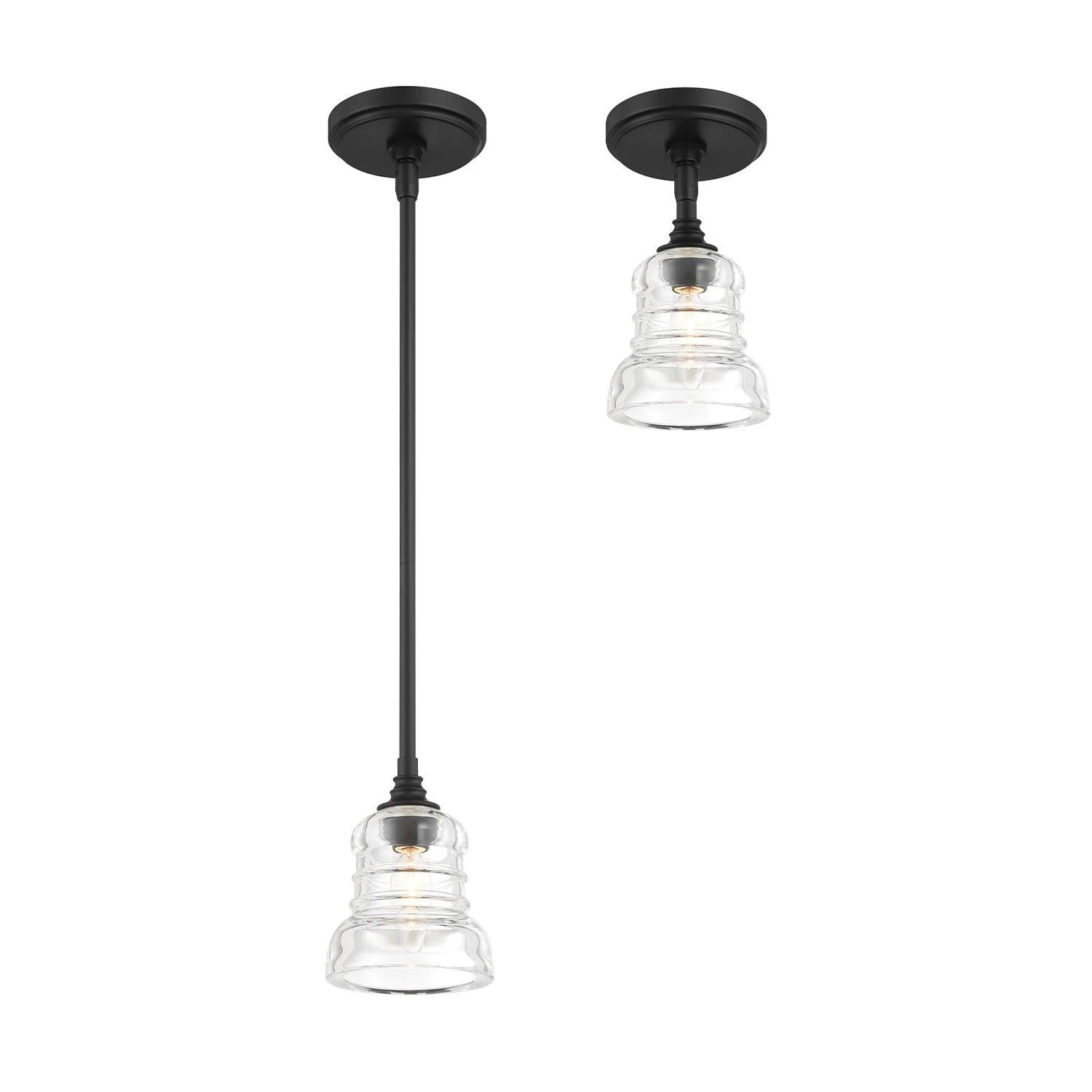 Crystorama Gregory 5'' Matte Black Semi Flush Mount - Image 3