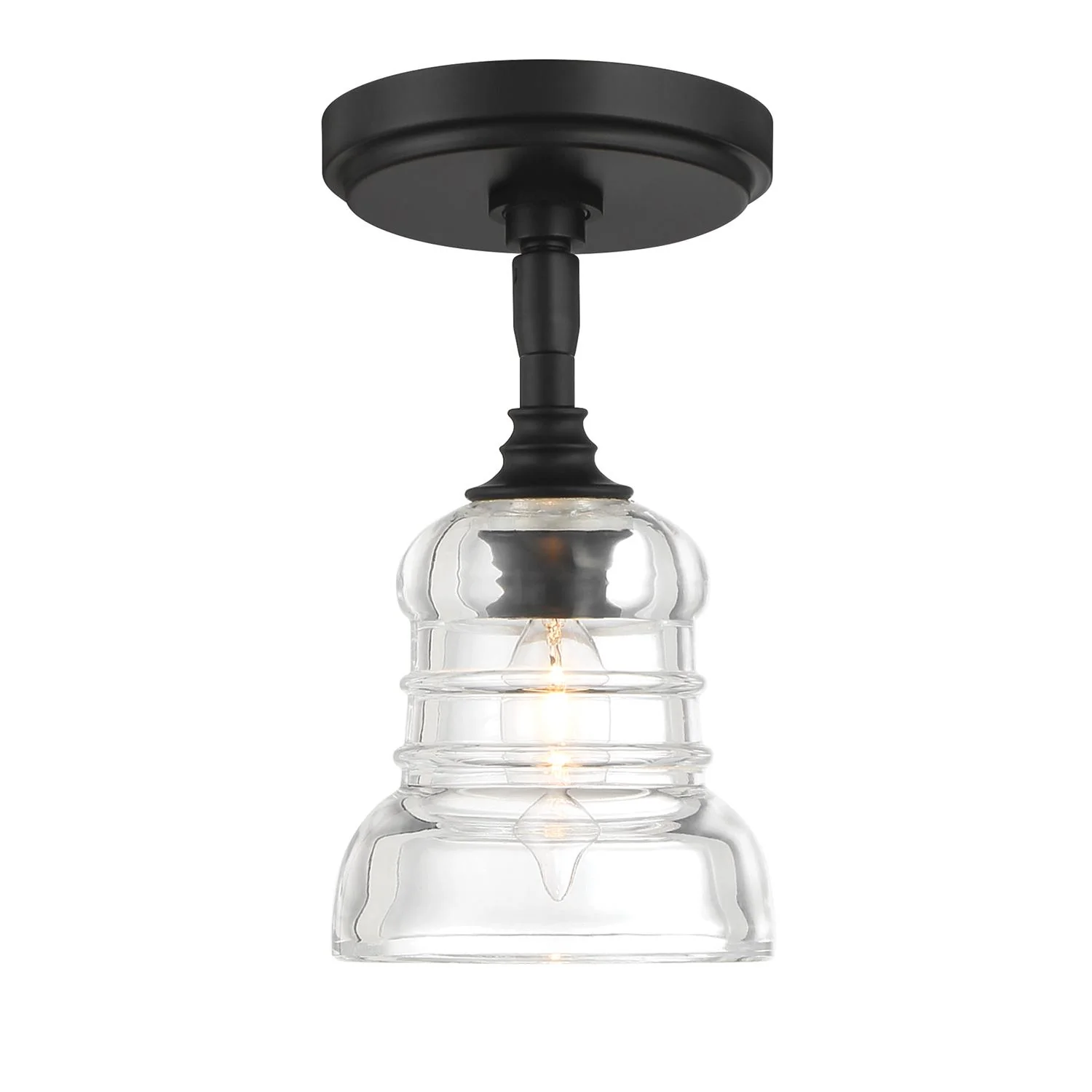 Crystorama Gregory 5'' Matte Black Semi Flush Mount - Image 4