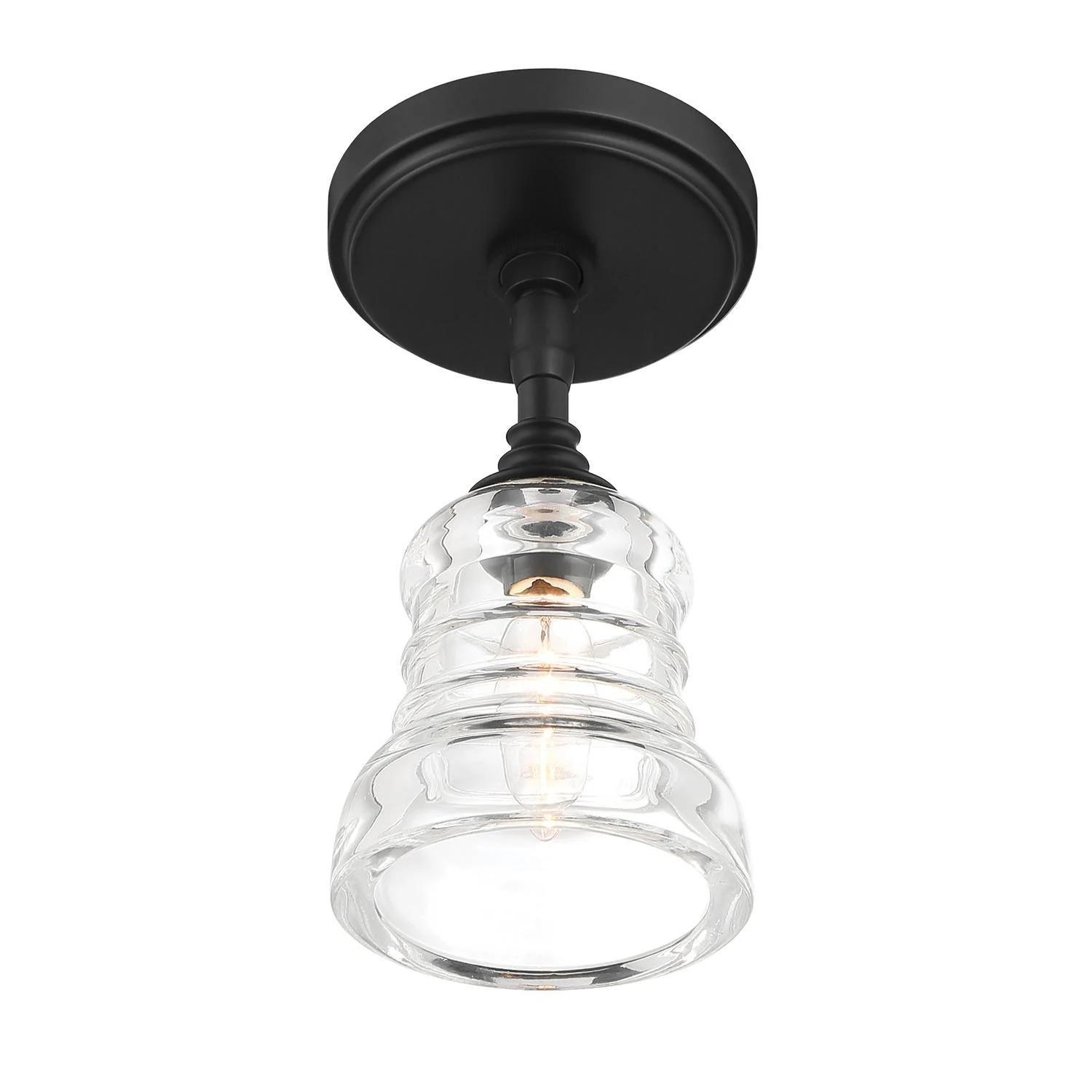 Crystorama Gregory 5'' Matte Black Semi Flush Mount - Image 6