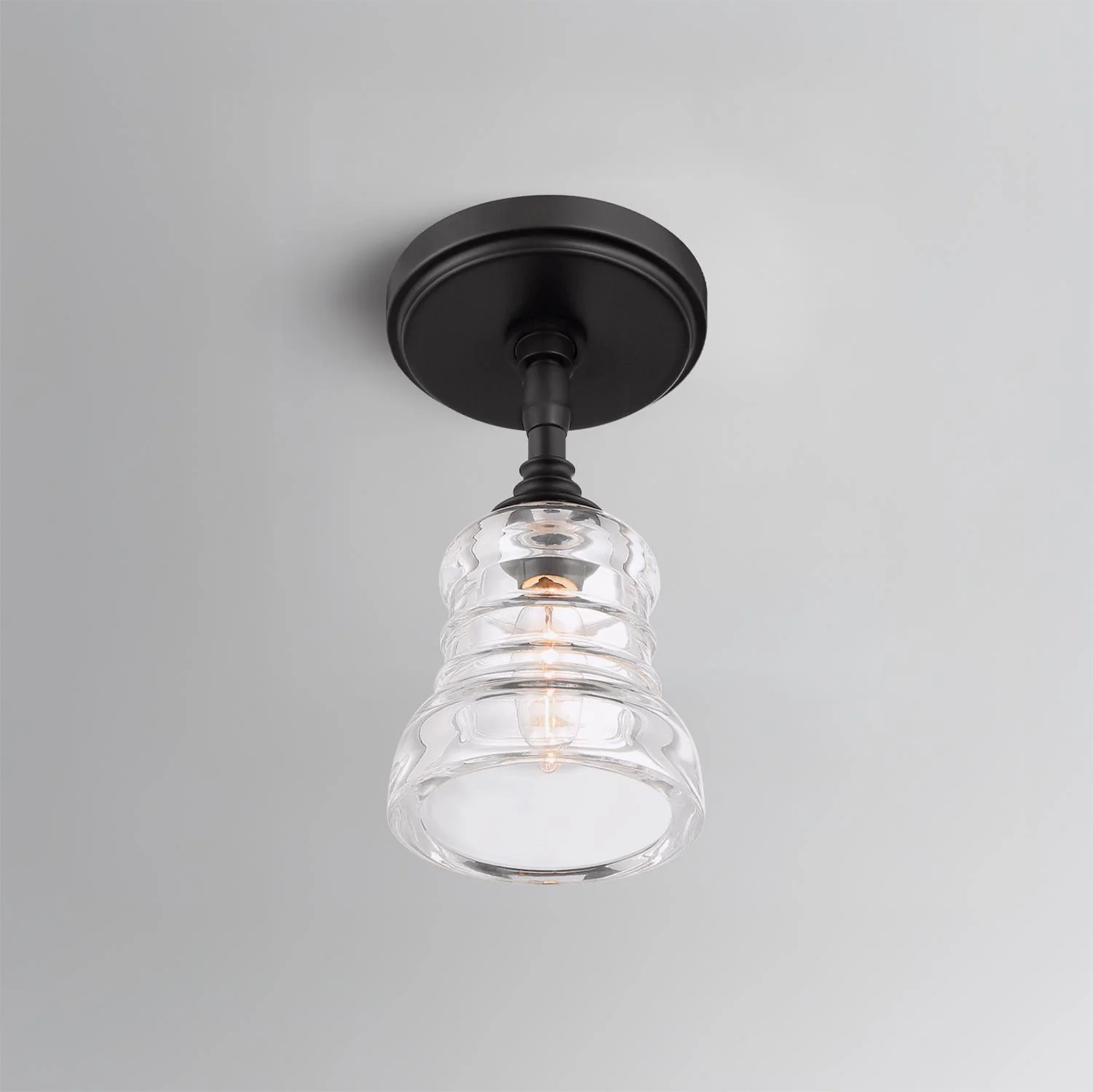Crystorama Gregory 5'' Matte Black Semi Flush Mount - Image 8