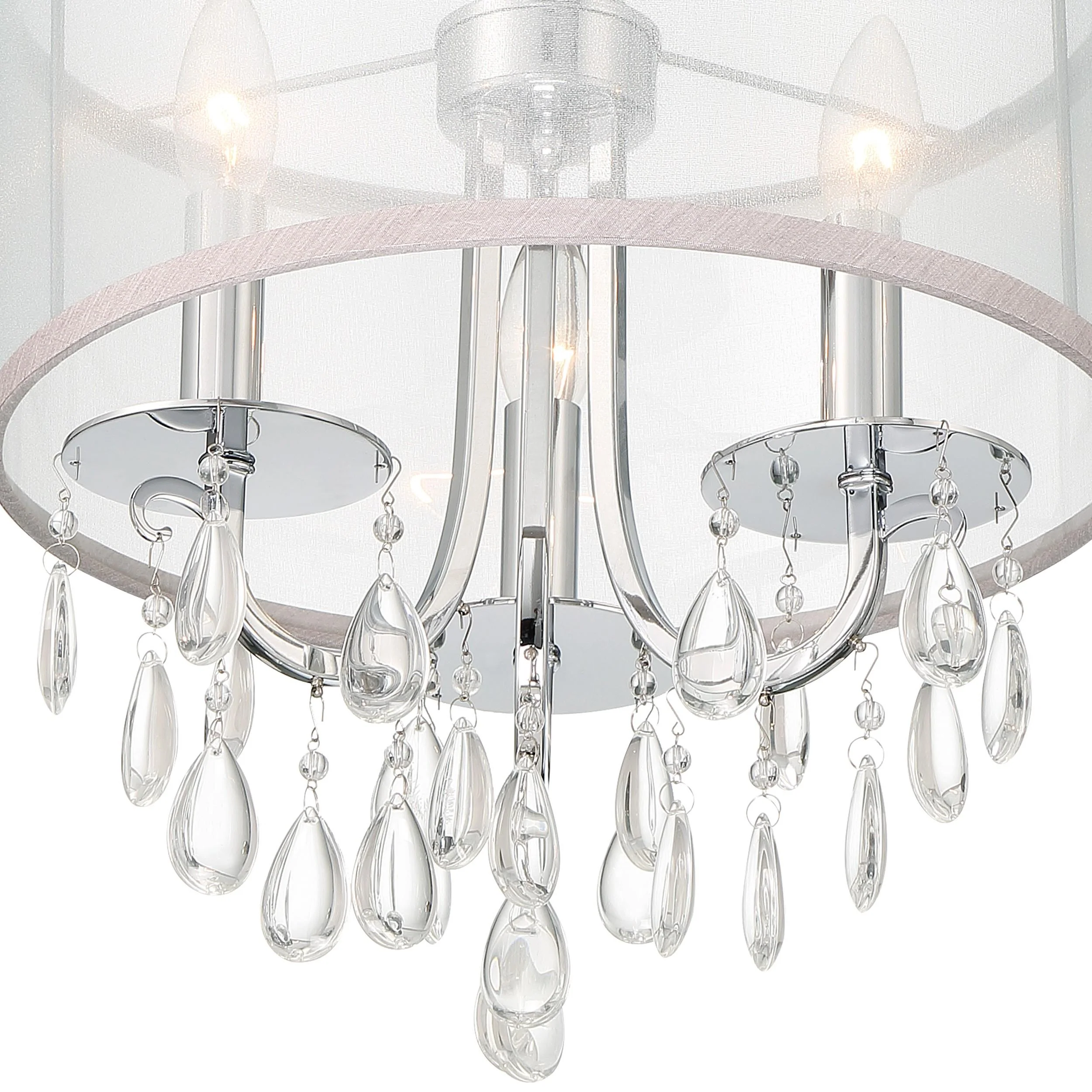 Crystorama Hampton 14'' Drum Shade Polished Chrome Chandelier - Image 6