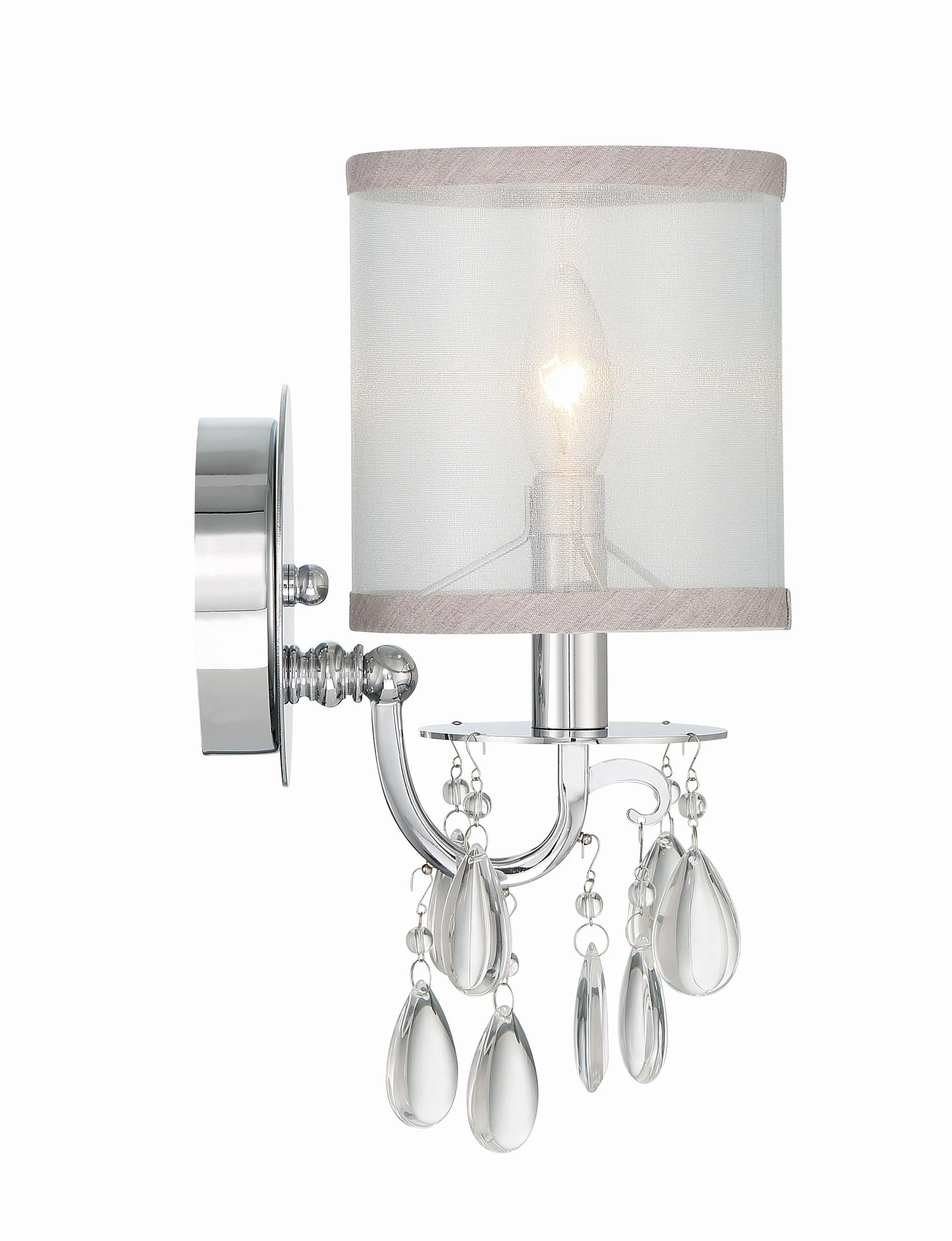 Crystorama Hampton 5.5'' Drum Shade Polished Chrome Sconce - Image 2