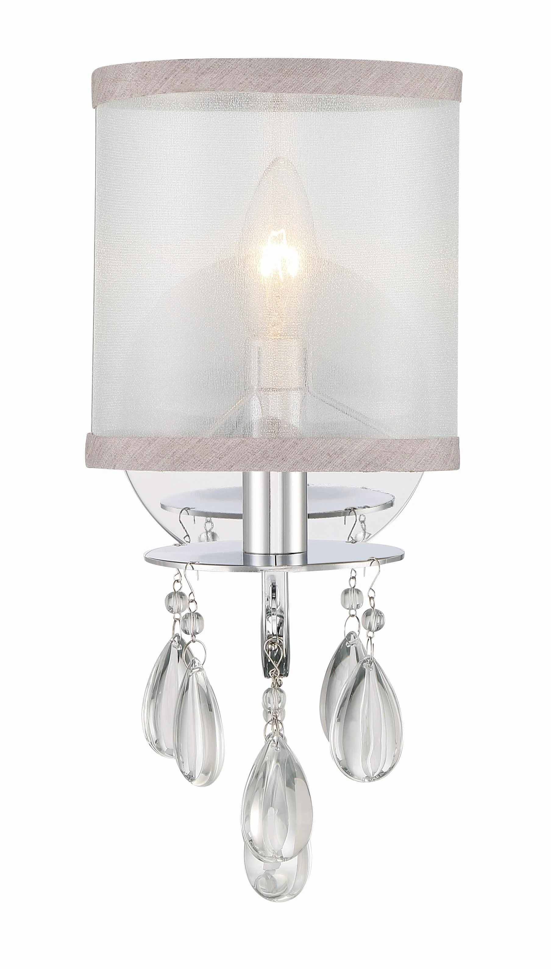 Crystorama Hampton 5.5'' Drum Shade Polished Chrome Sconce - Image 3