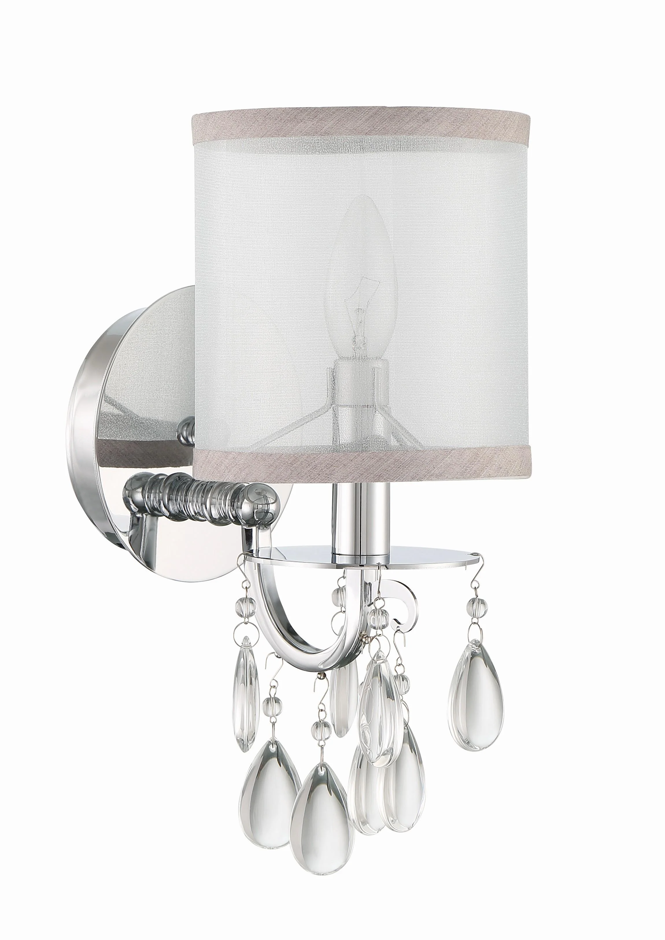 Crystorama Hampton 5.5'' Drum Shade Polished Chrome Sconce - Image 4