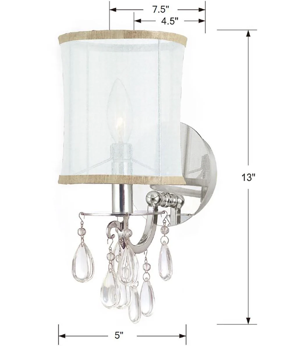 Crystorama Hampton 5.5'' Drum Shade Polished Chrome Sconce - Image 5