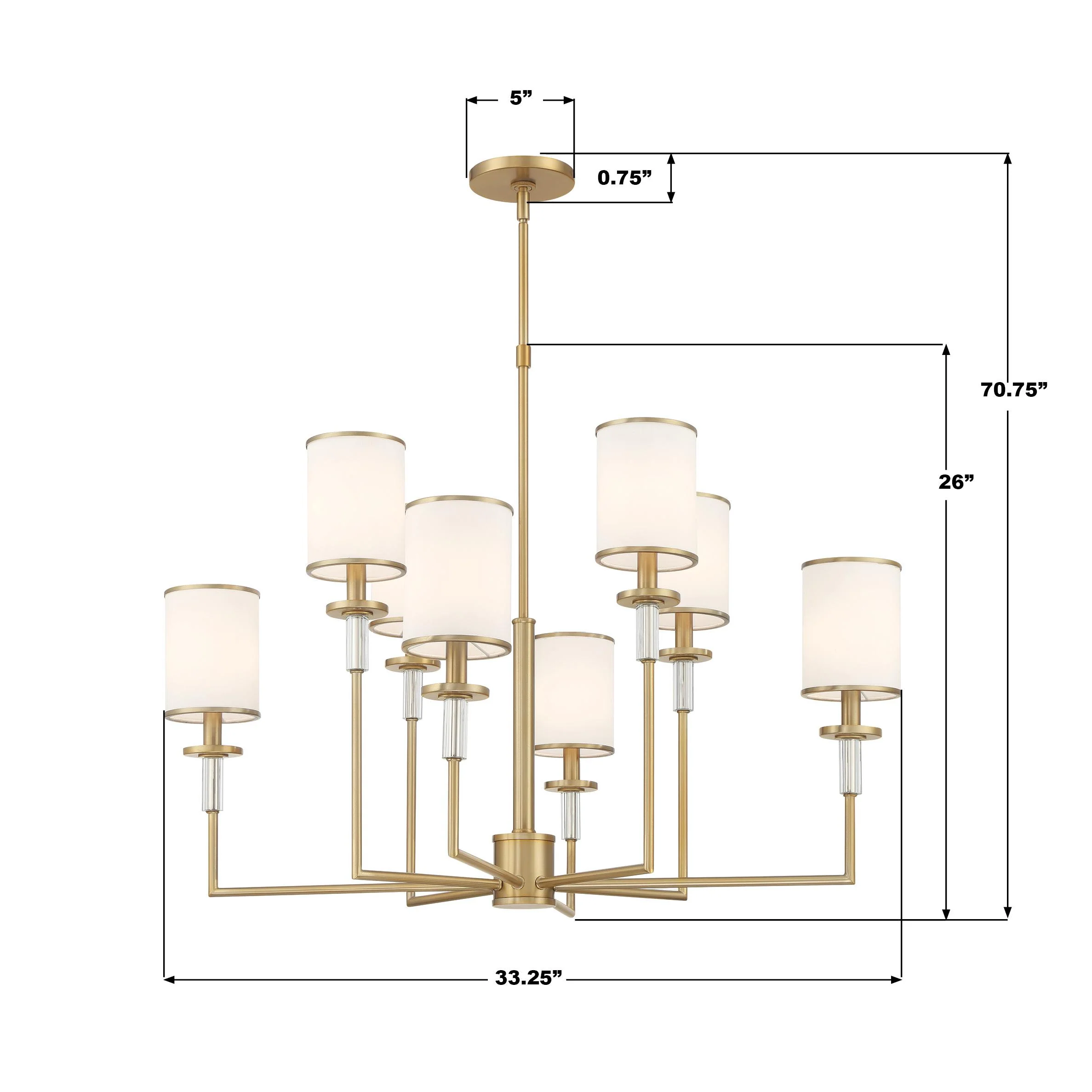 Crystorama Hatfield 33.25'' Vibrant Gold Chandelier - Image 7