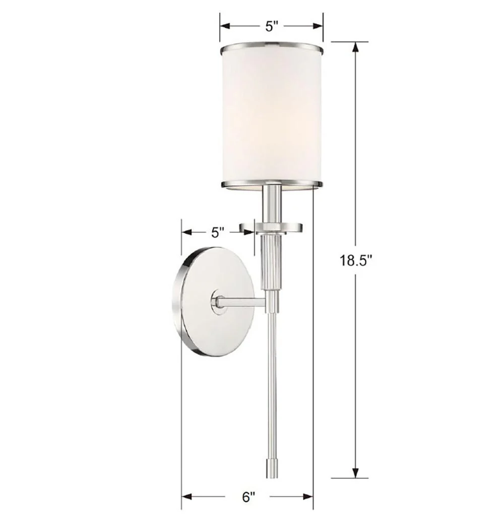 Crystorama Hatfield 5'' Polished Nickel Sconce - Image 6