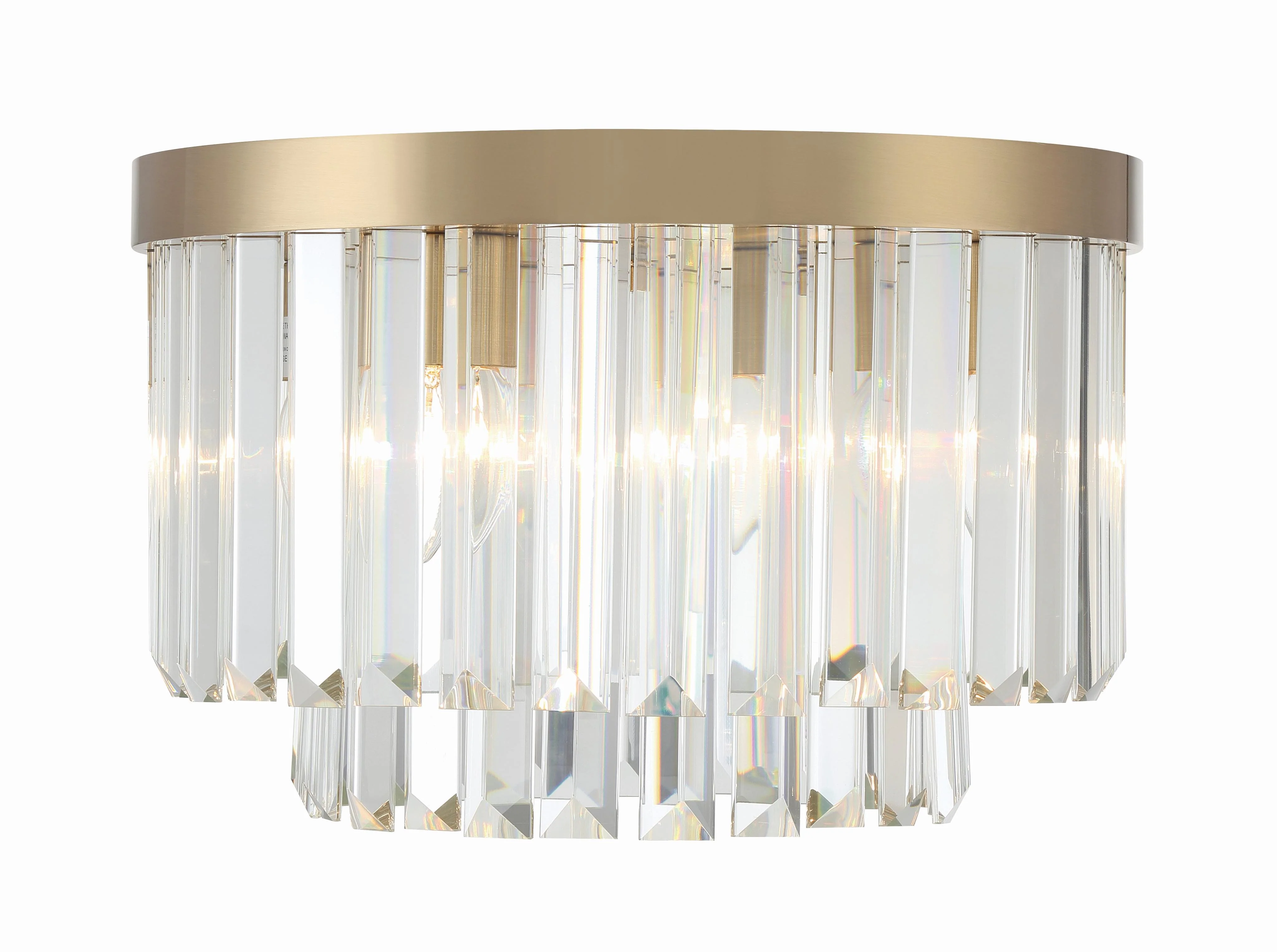 Crystorama Hayes 16'' Aged Brass Flush Mount - Image 2
