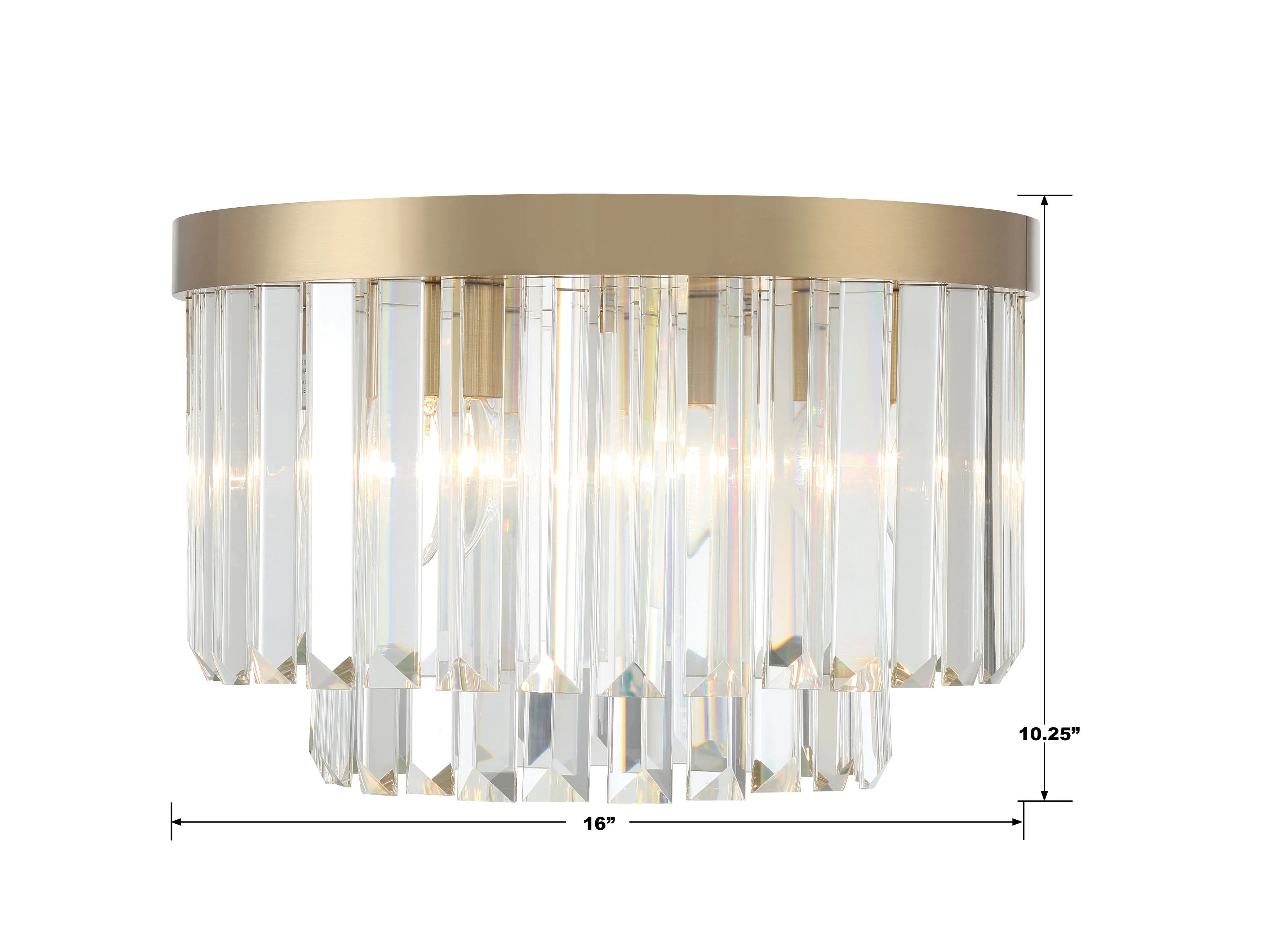Crystorama Hayes 16'' Aged Brass Flush Mount - Image 6