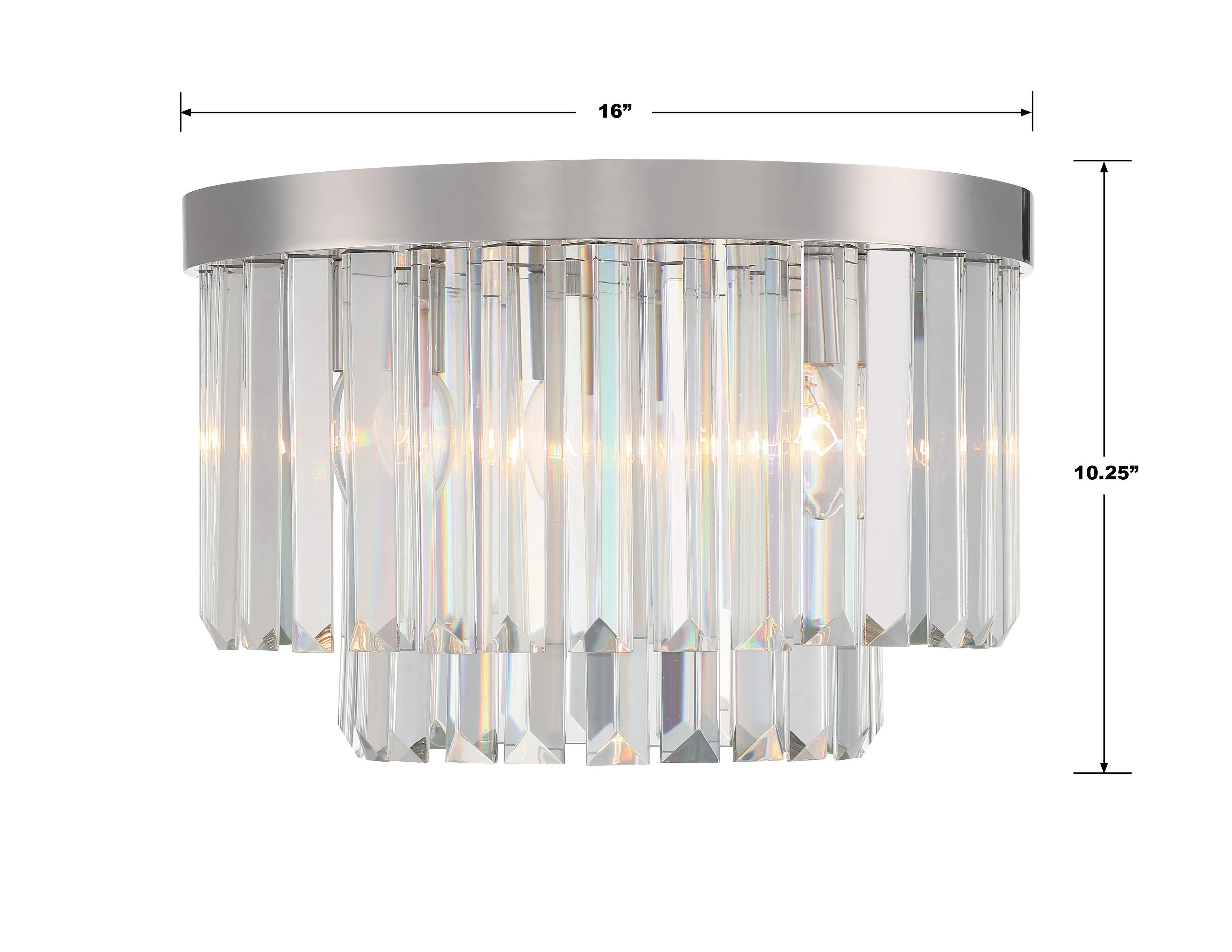Crystorama Hayes 16'' Polished Nickel Flush Mount - Image 6