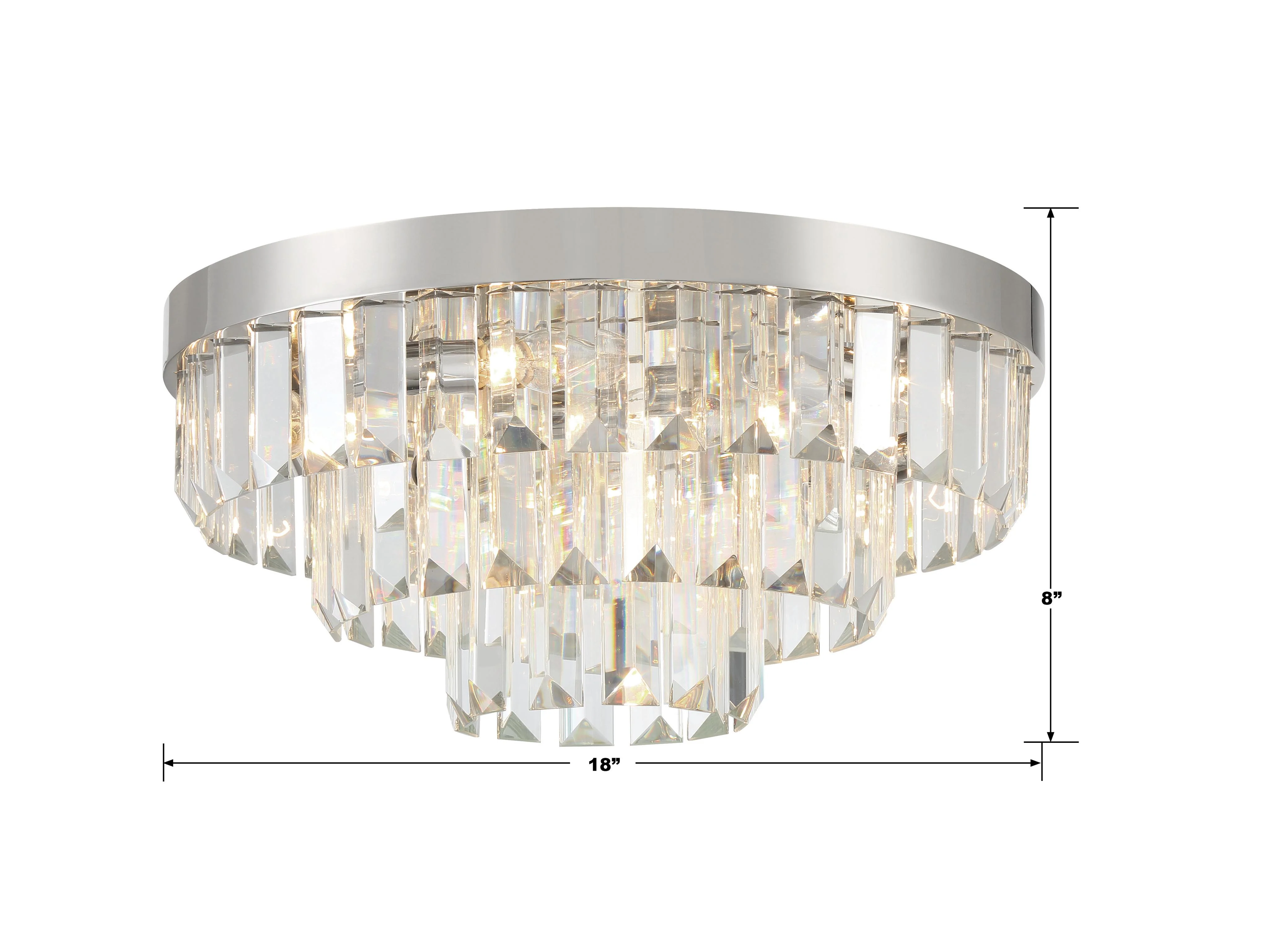 Crystorama Hayes 18'' Polished Nickel Flush Mount - Image 3