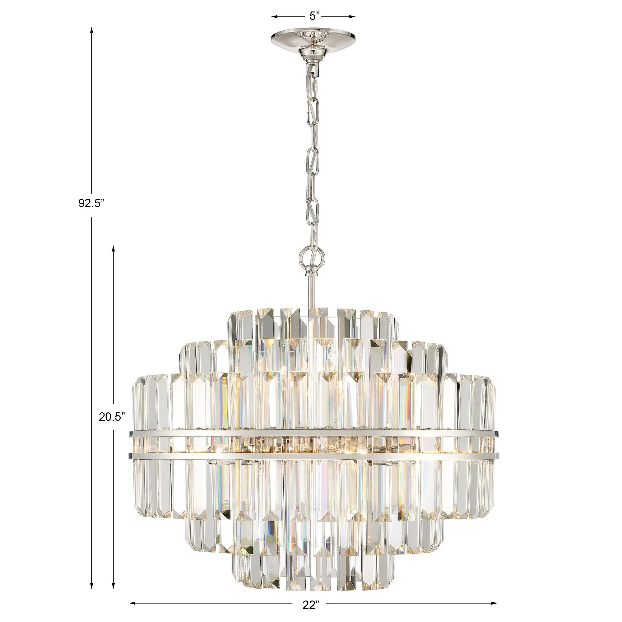 Crystorama Hayes 22'' Polished Nickel Chandelier - Image 7
